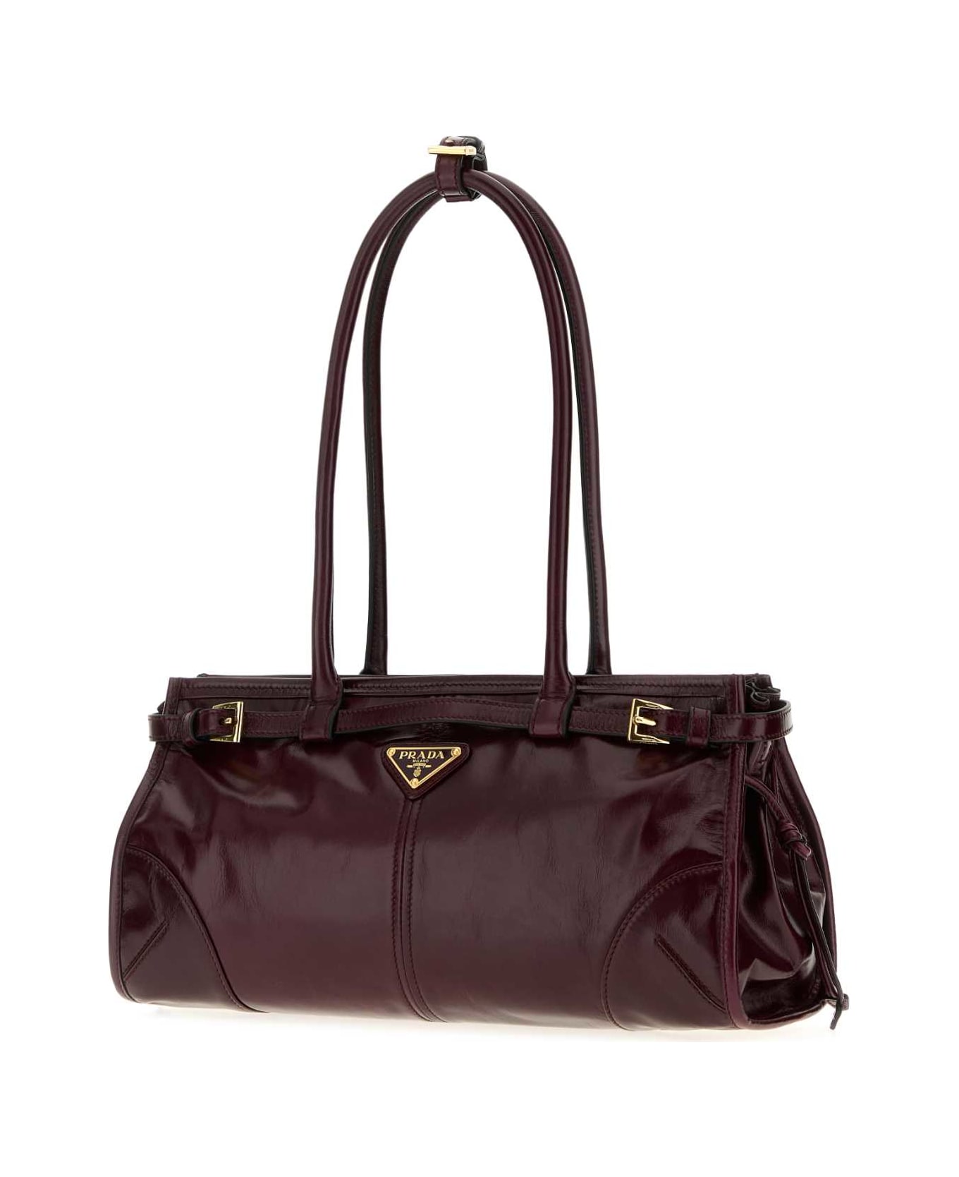 Prada Grape Leather Shoulder Bag - BORDEAUX N