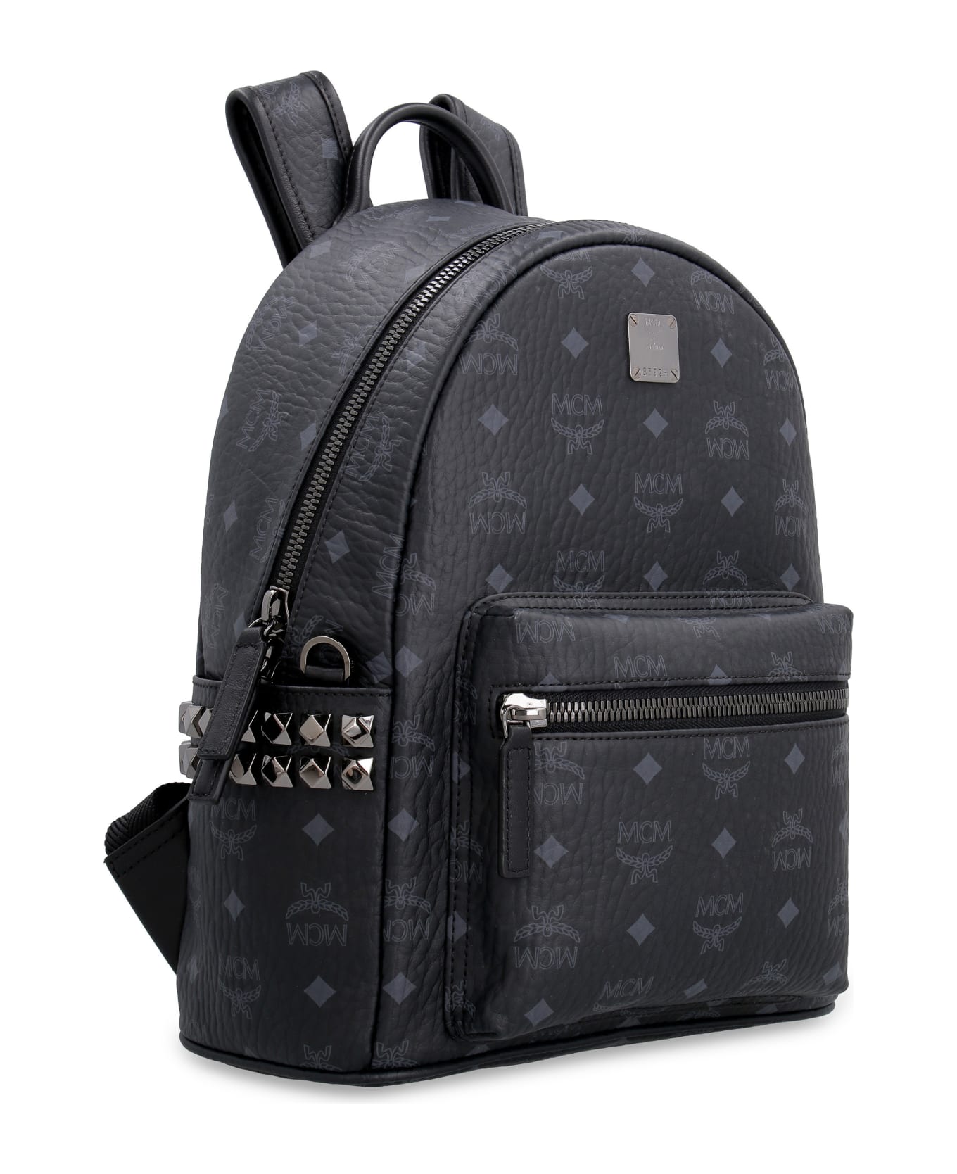MCM Stark Backpack In Visetos With Studs - black バックパック