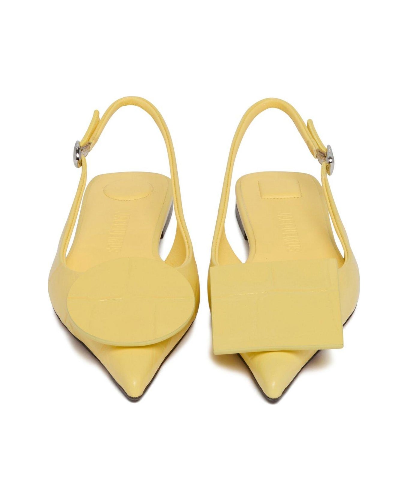 Jacquemus Pointed Toe Slingback Flats - LIGHTYELLOW