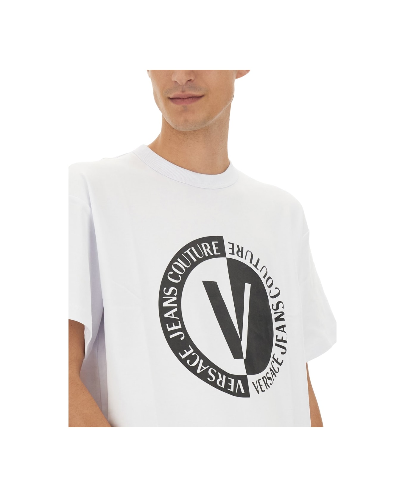 Versace Jeans Couture Logo Print T-shirt - WHITE