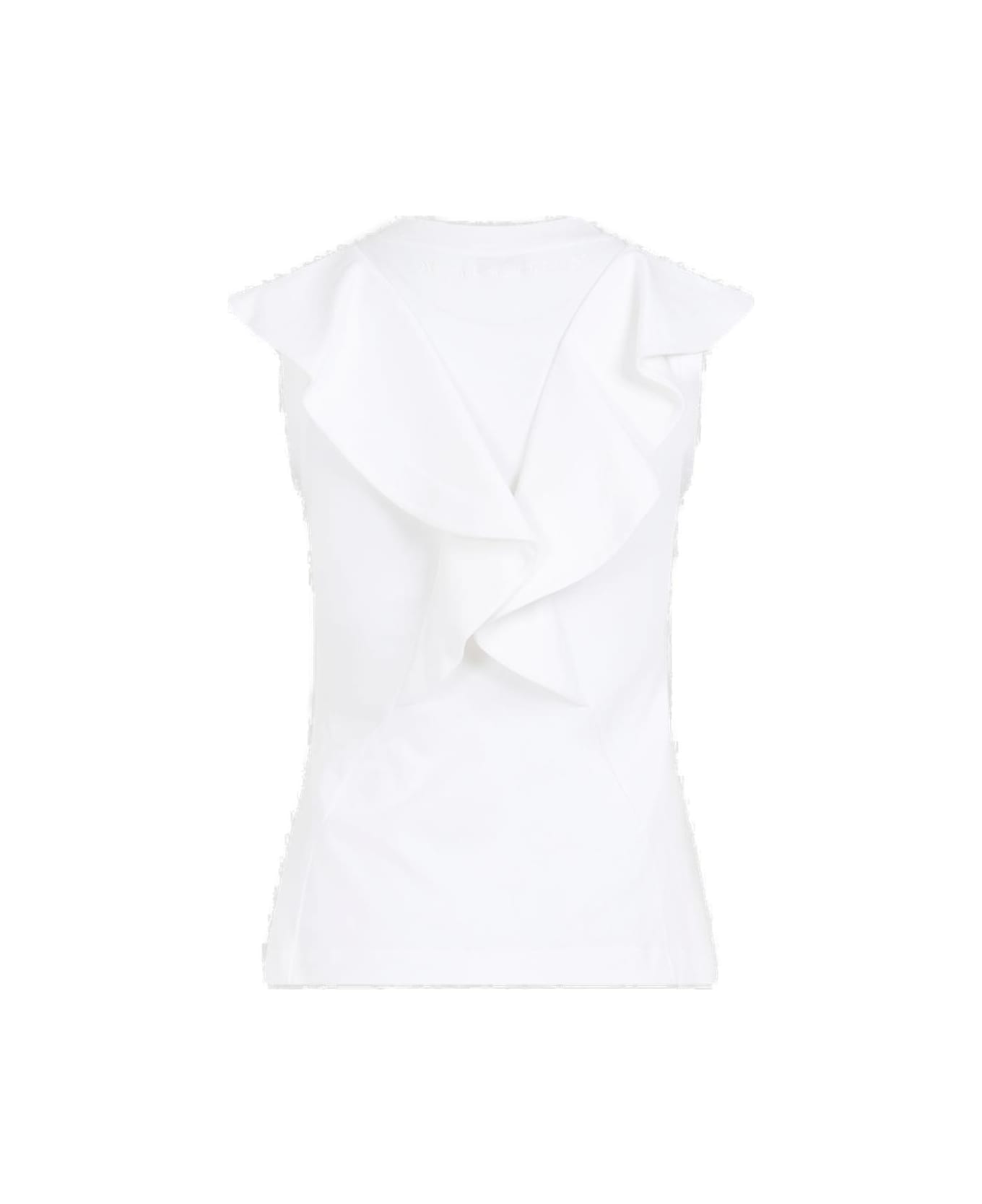 Alexander McQueen Frill Detail Sleeveless Top - White