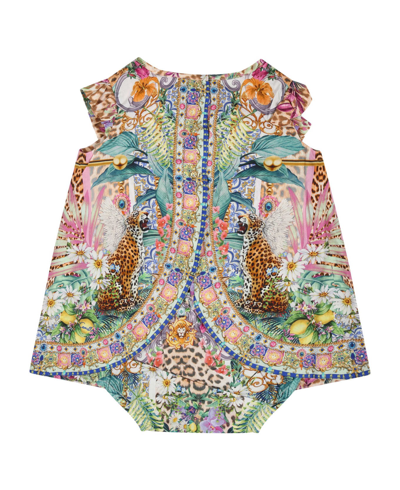 Camilla Multicolor Dress For Baby Girl With Floral Print - Multicolor