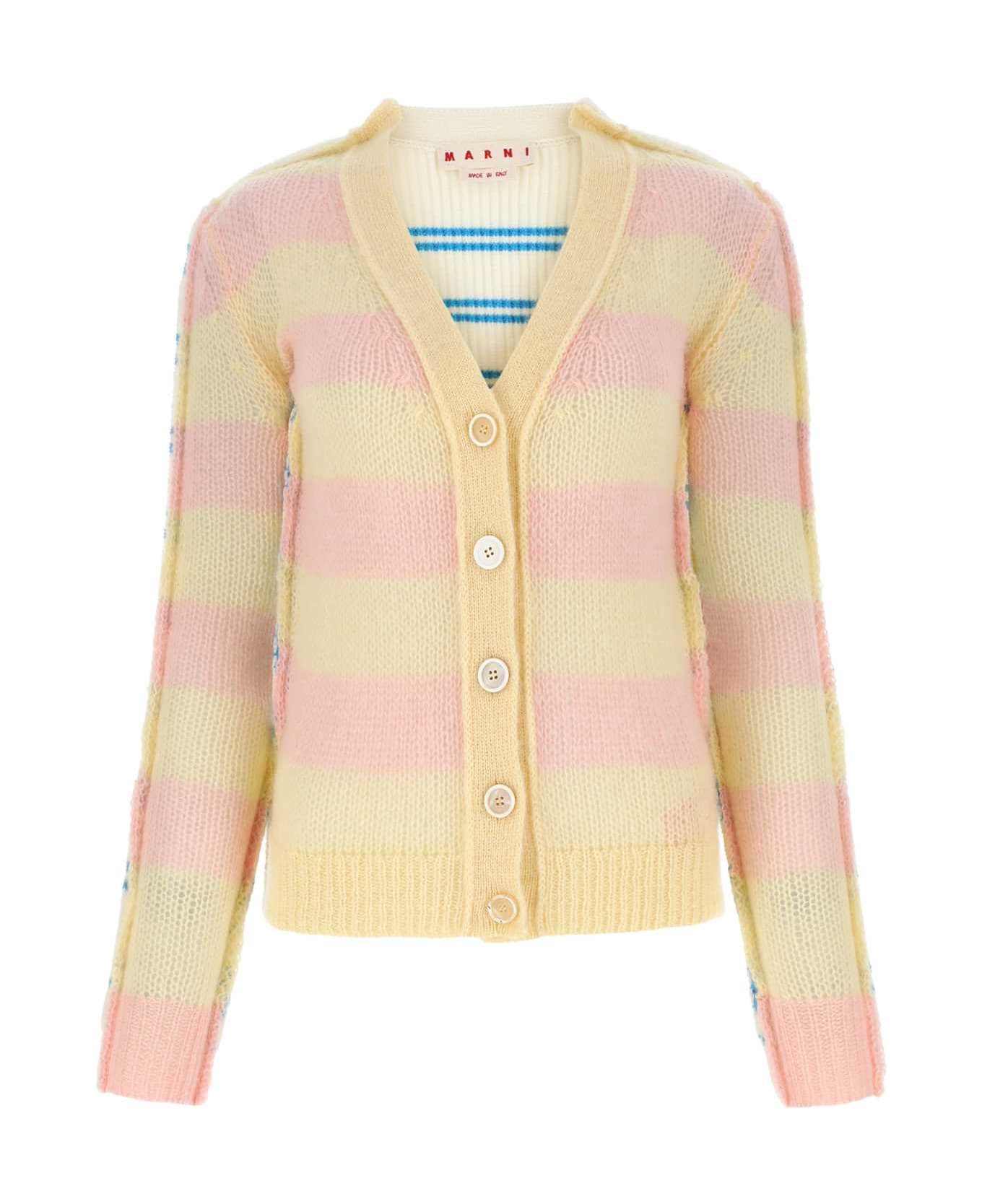 Marni Embroidered Mohair Blend And Wool Blend Cardigan - MXY06