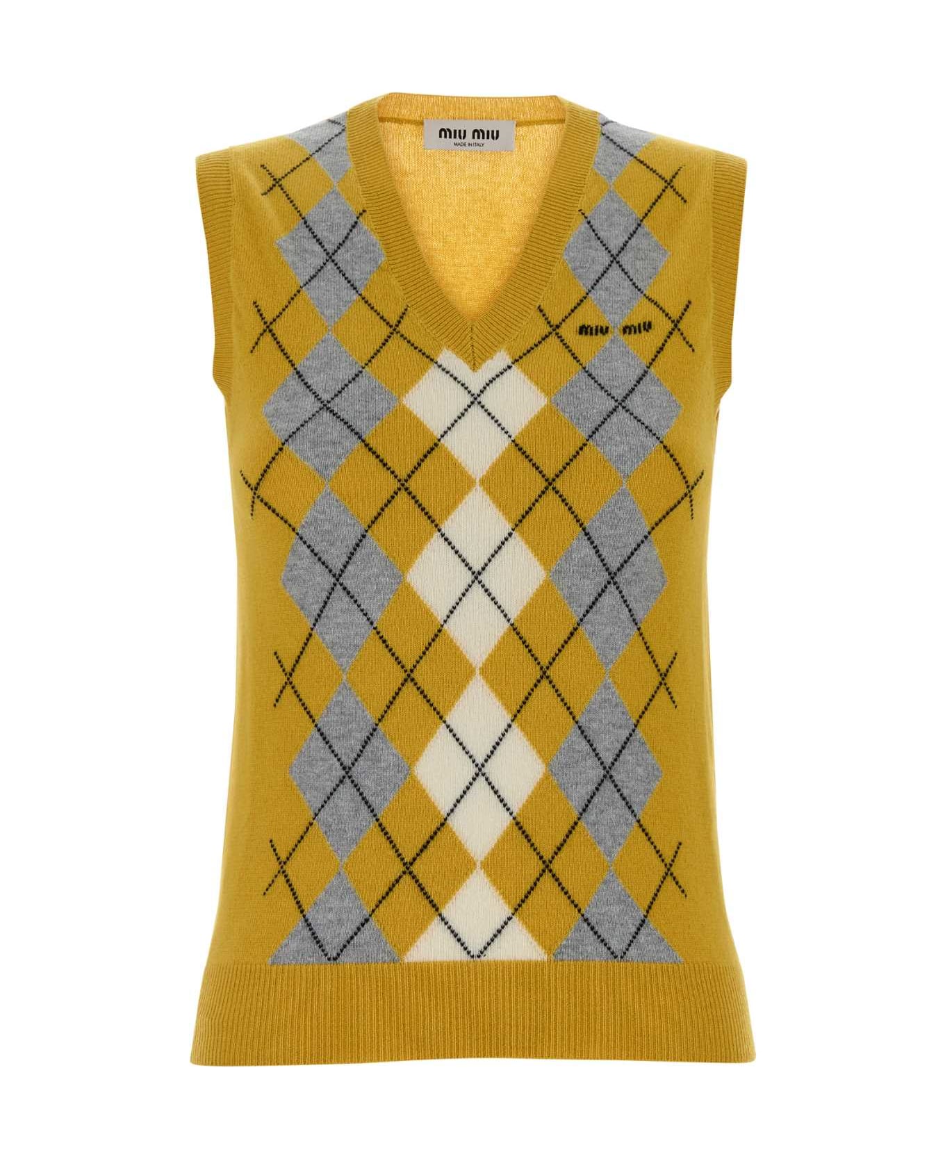 Miu Miu Mustard Cashmere Vest - GIALLO
