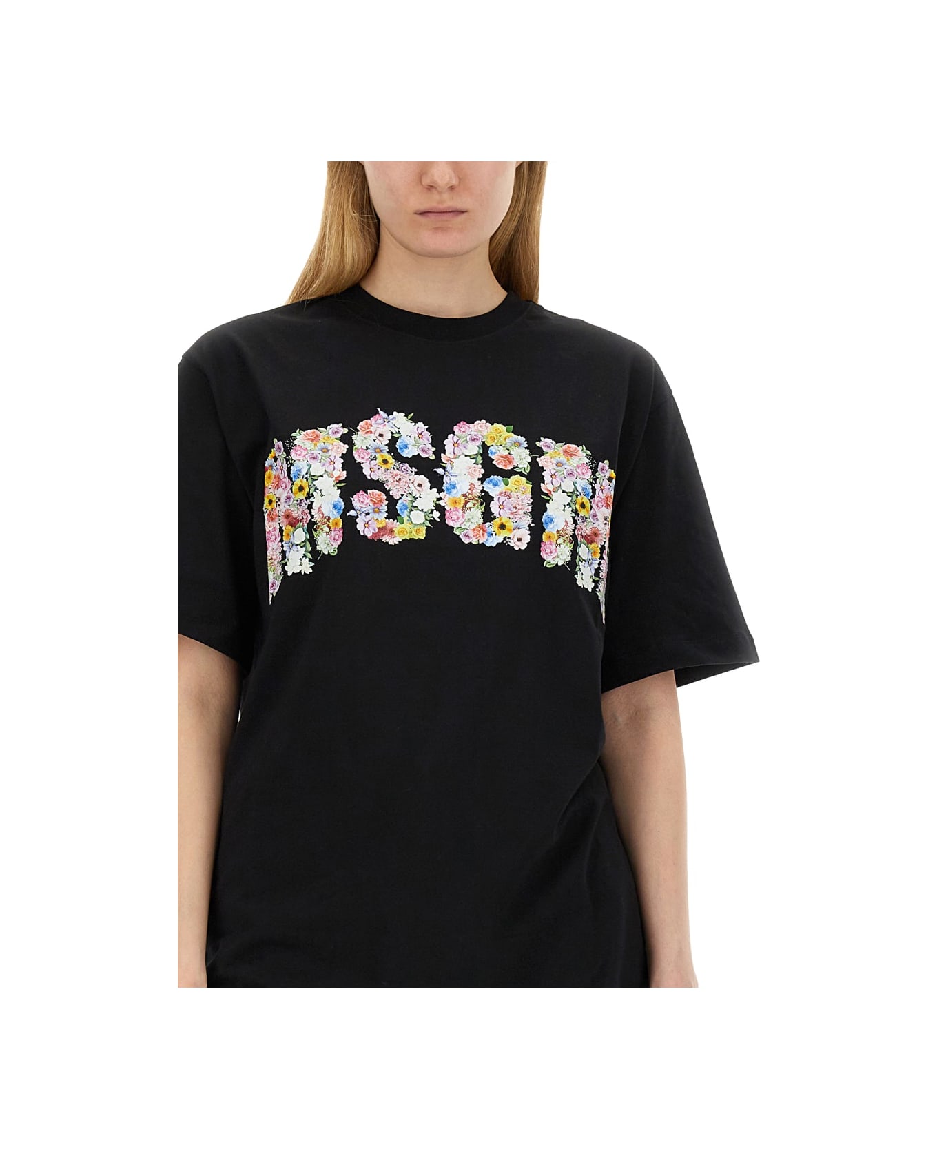 MSGM T-shirt With Logo - BLACK Tシャツ