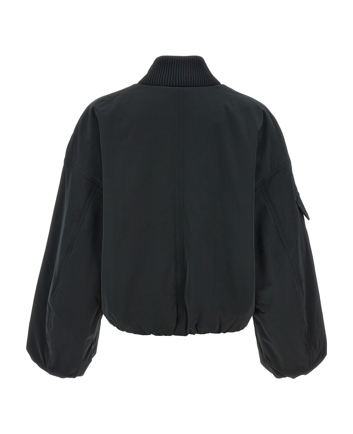 Ganni Nylon Bomber Jacket - Black