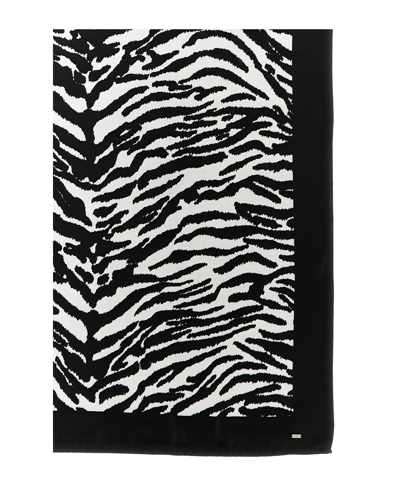 Saint Laurent Animal Print Scarf - Black  