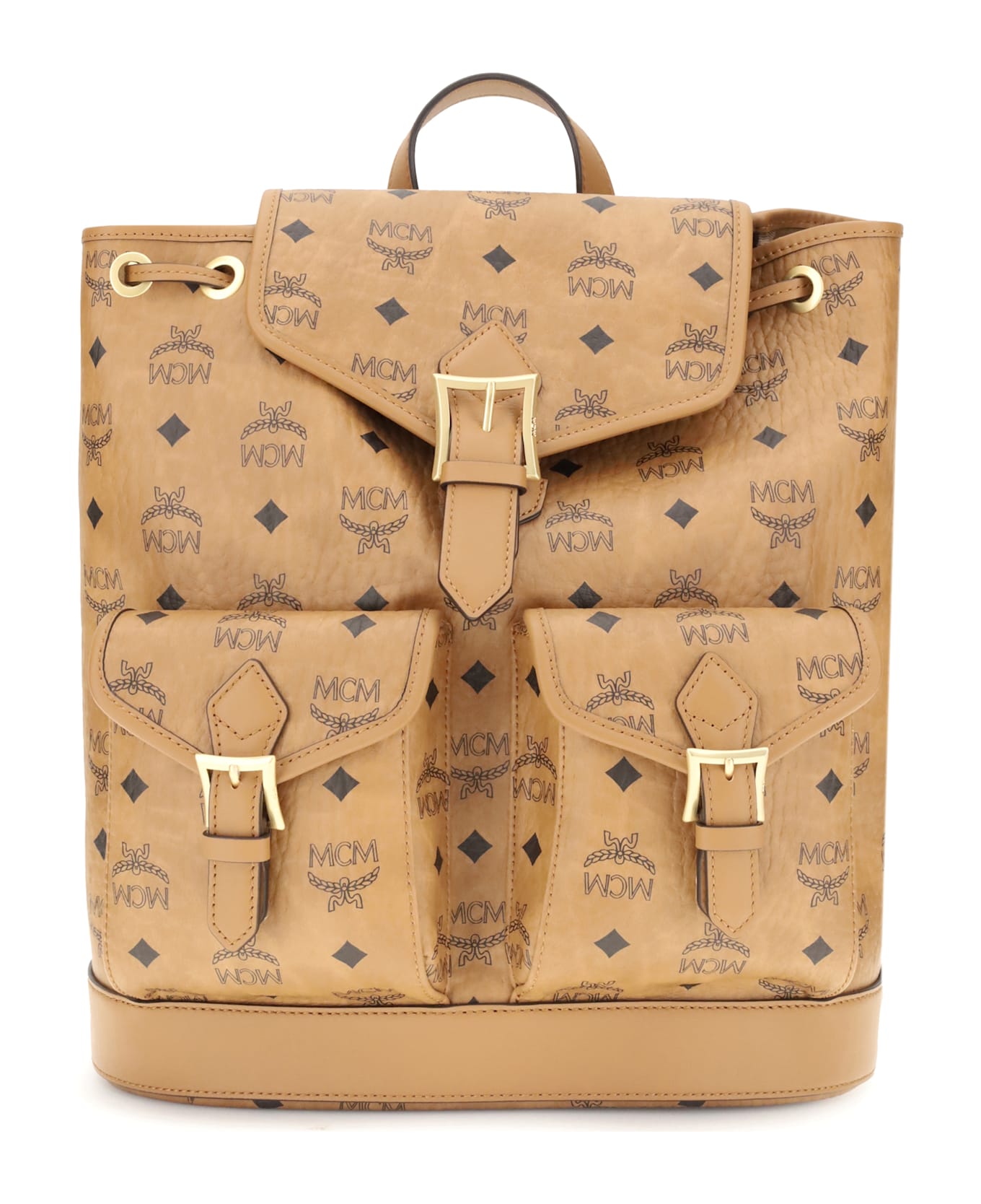MCM Printed Canvas Backpack