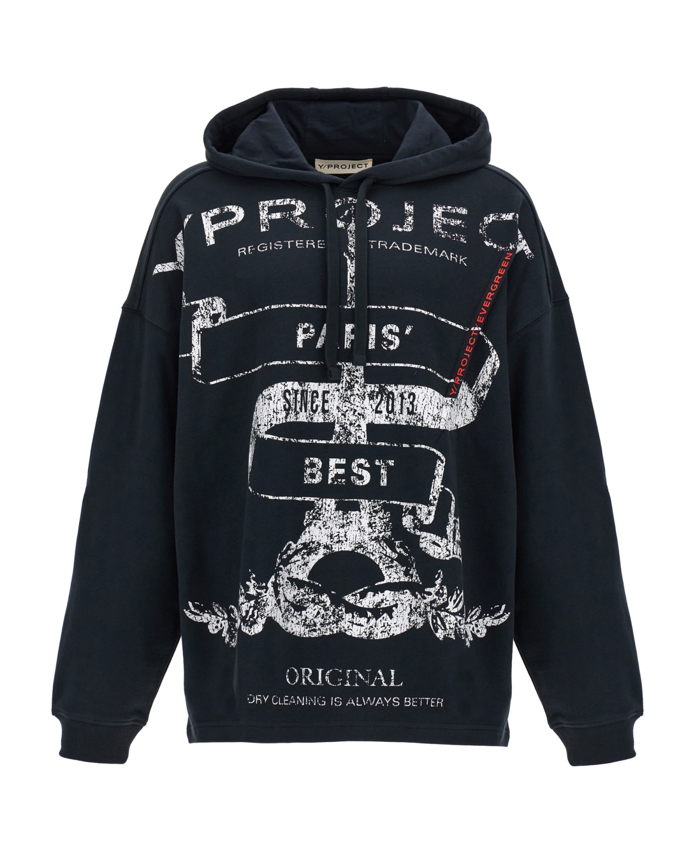 Y/Project 'evergreen Paris Best Pinched' Hoodie - Black  