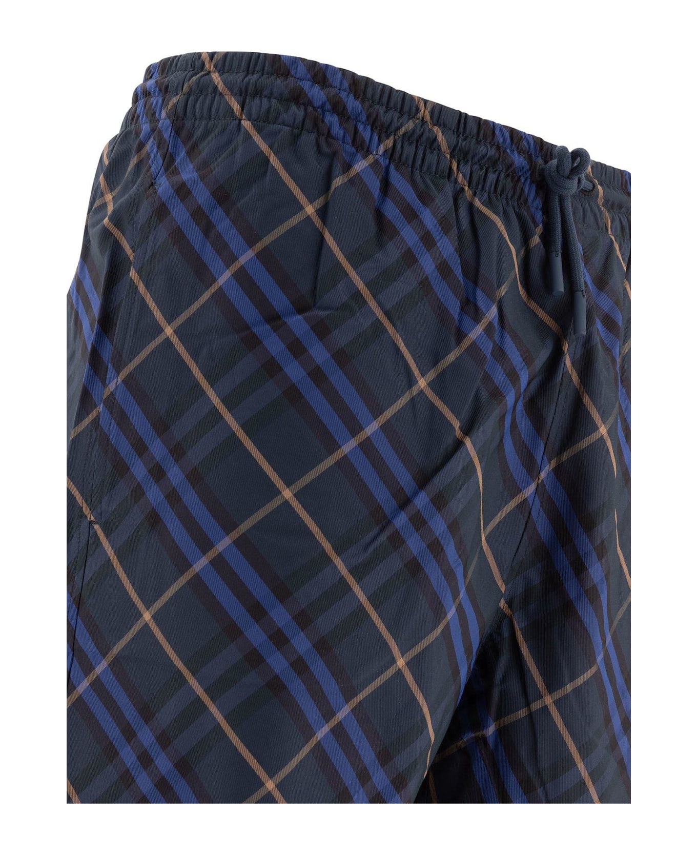 Burberry Checkered Drawstring Swim Shorts - Blu