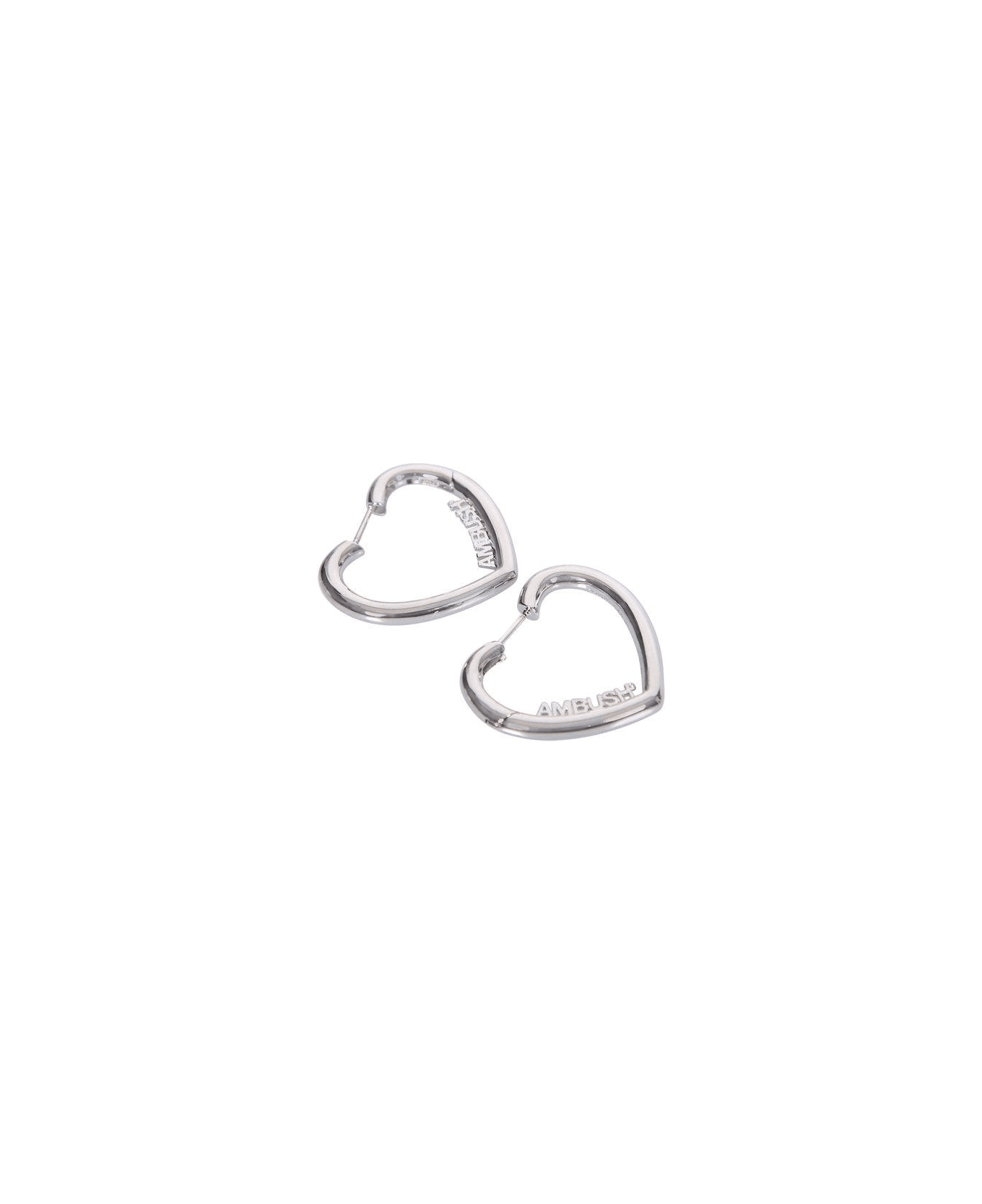AMBUSH Heart-shaped Earrings - Silver