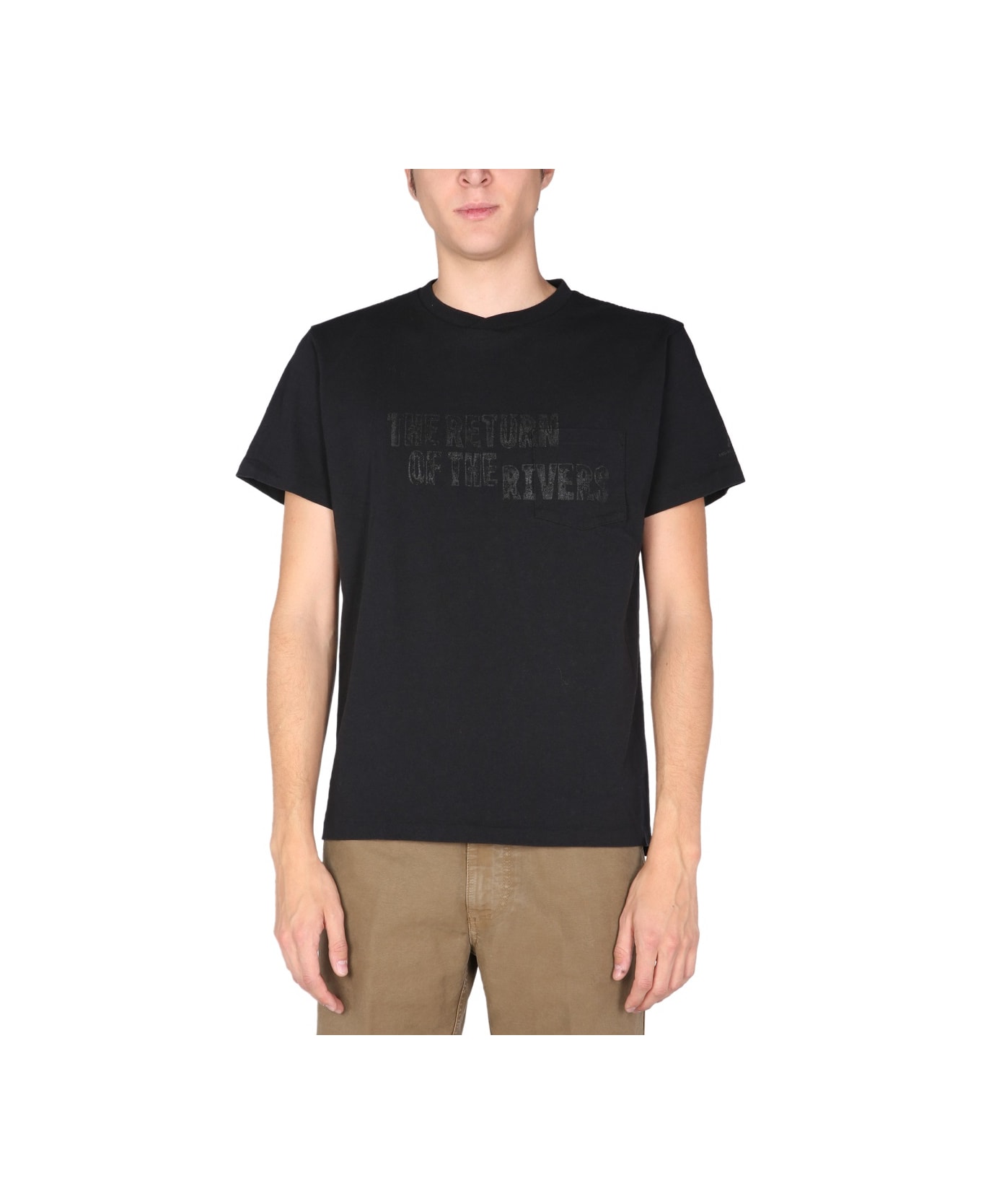 Engineered Garments Printed T-shirt - BLACK シャツ
