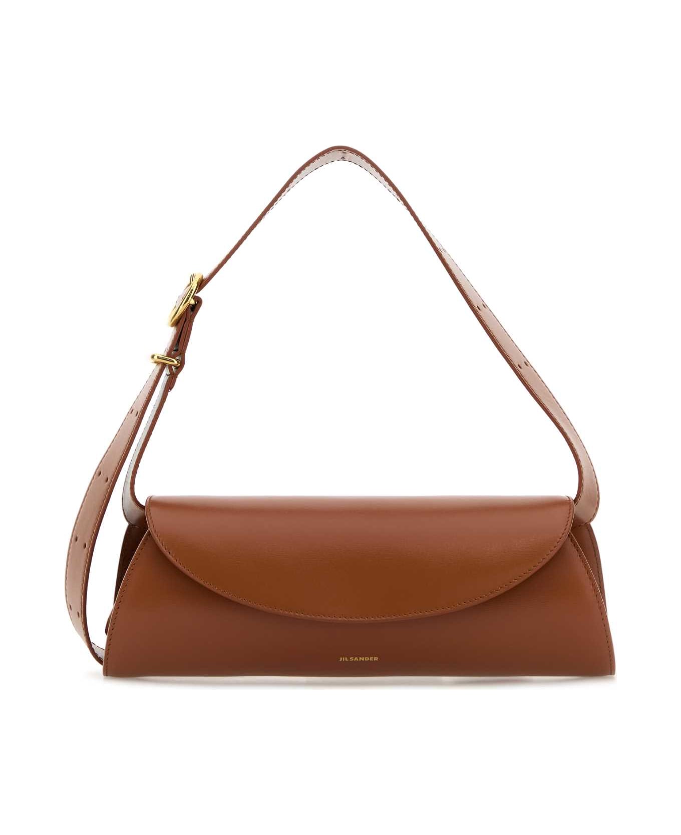 Jil Sander Caramel Leather Small Cannolo Shoulder Bag - TAN