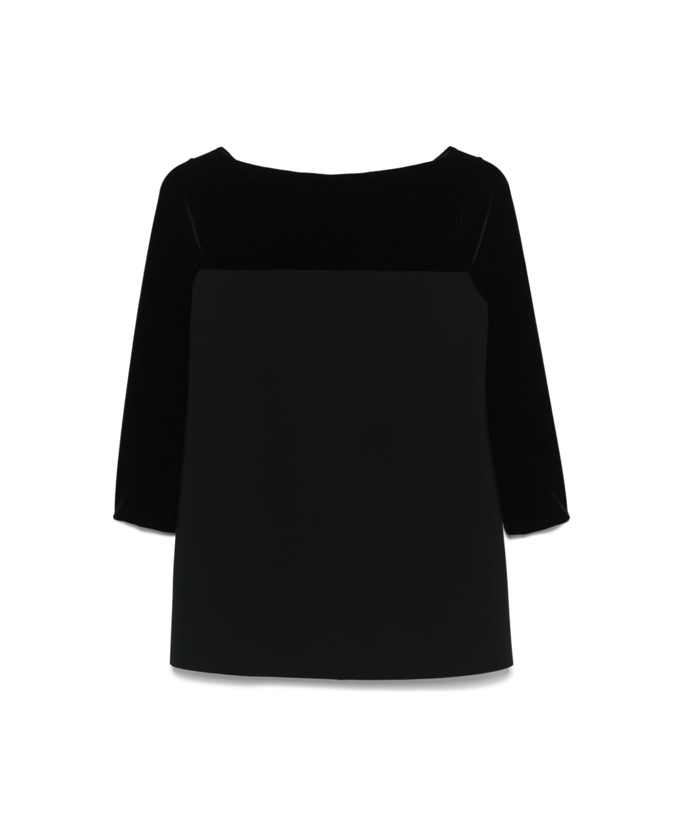 La Petit Robe Di Chiara Boni Danzi Velvet Top Jersey - Black