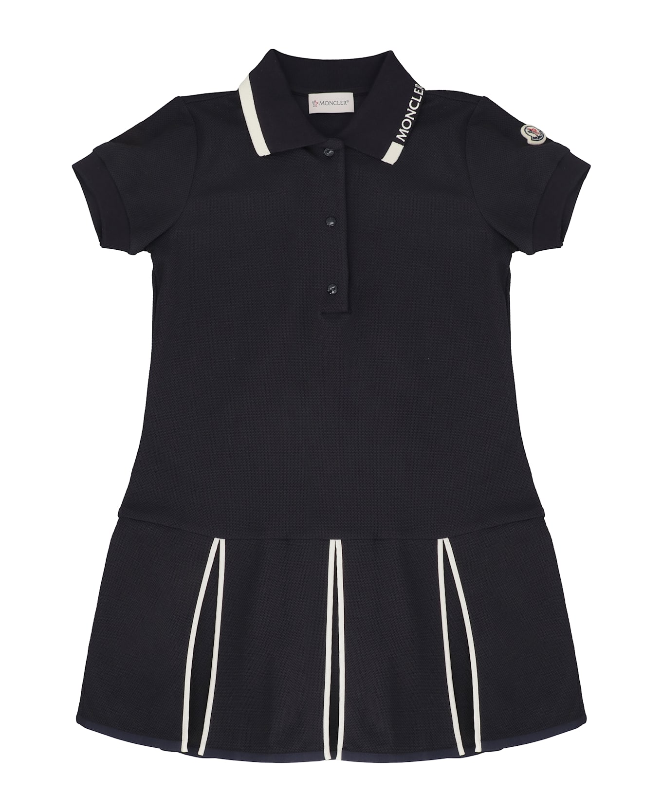 Moncler Cotton Pique Polo Dress - blue