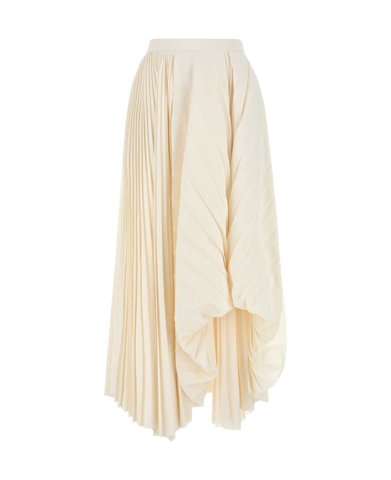Alexander McQueen White Paper Blend Skirt - IVORY