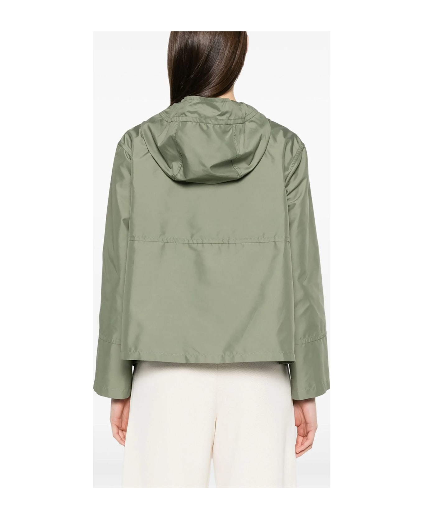 Fay Short Parka In Technical Poplin - Green