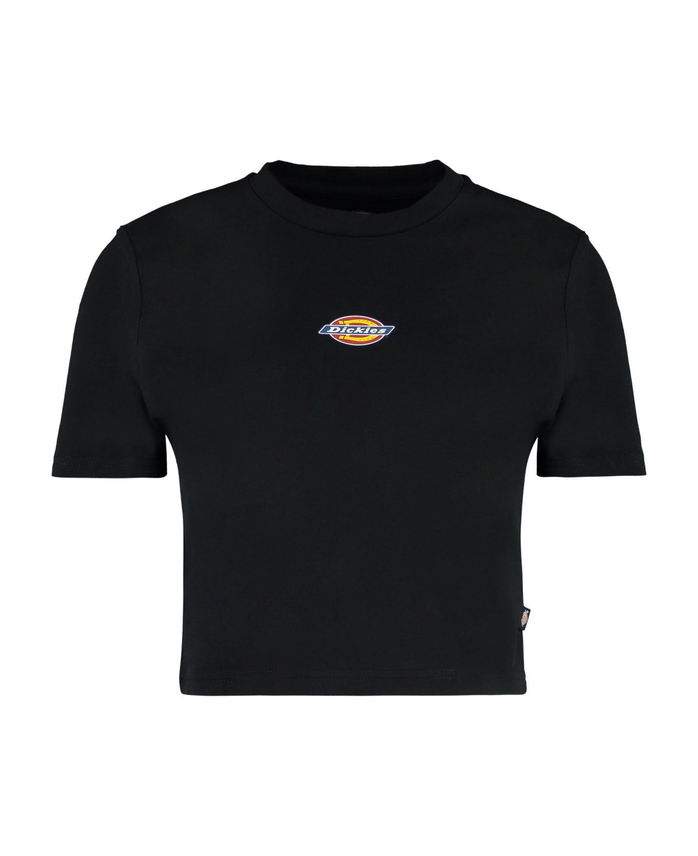 Dickies Maple Valley Logo Detail Cropped T-shirt - black