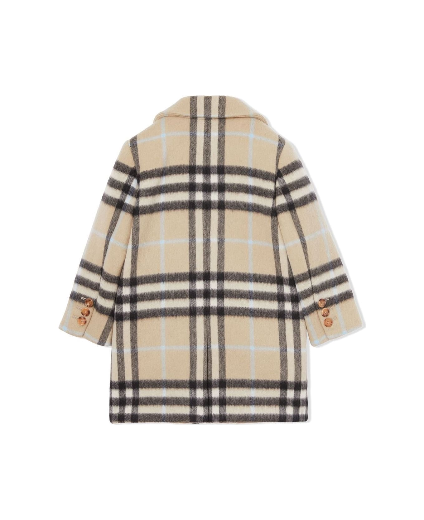 Burberry Poppy Checked Coat - Glamorous long sleeve mini sweater dress with tie waist in blue