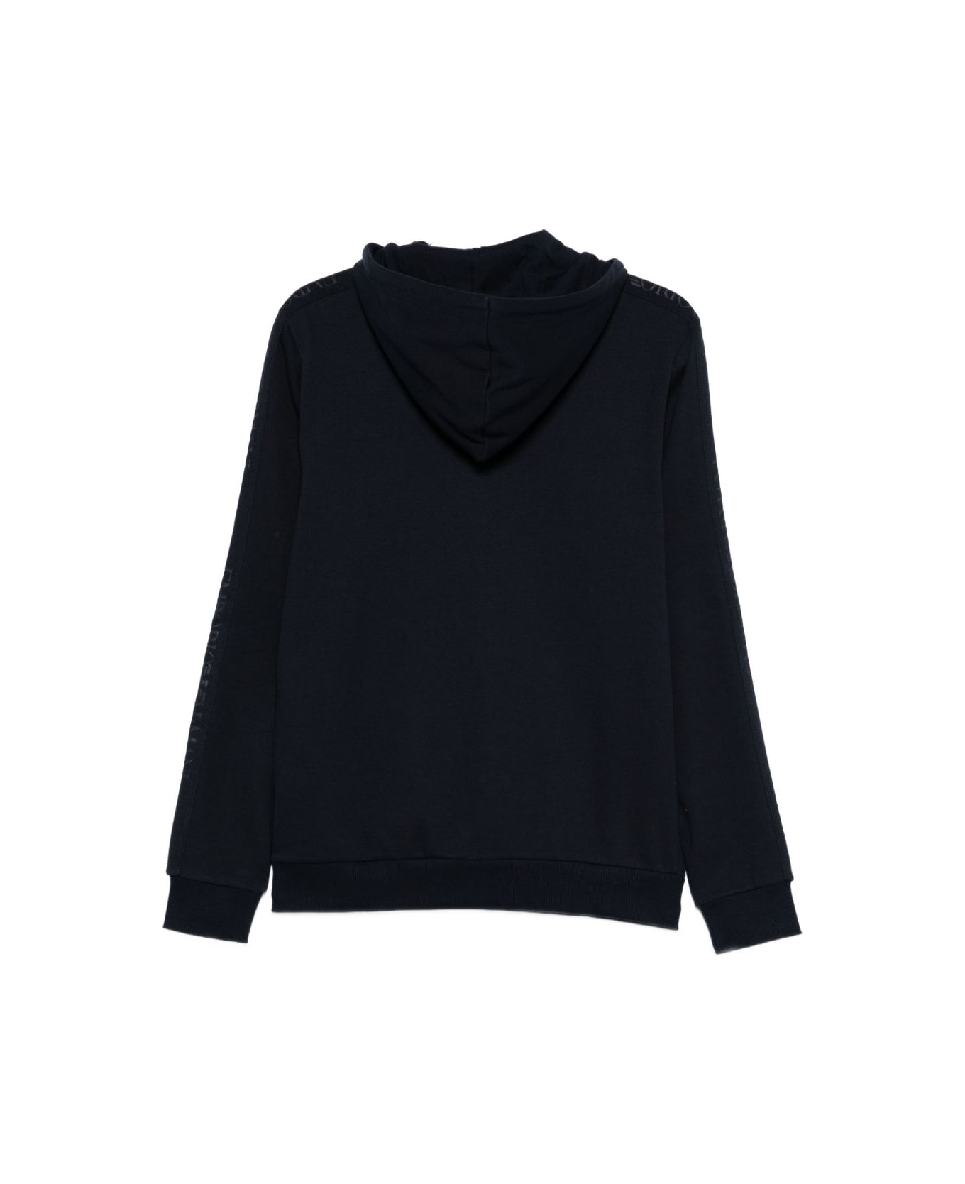 Emporio Armani Cotton Blend Loungewear Hoodie - Blue