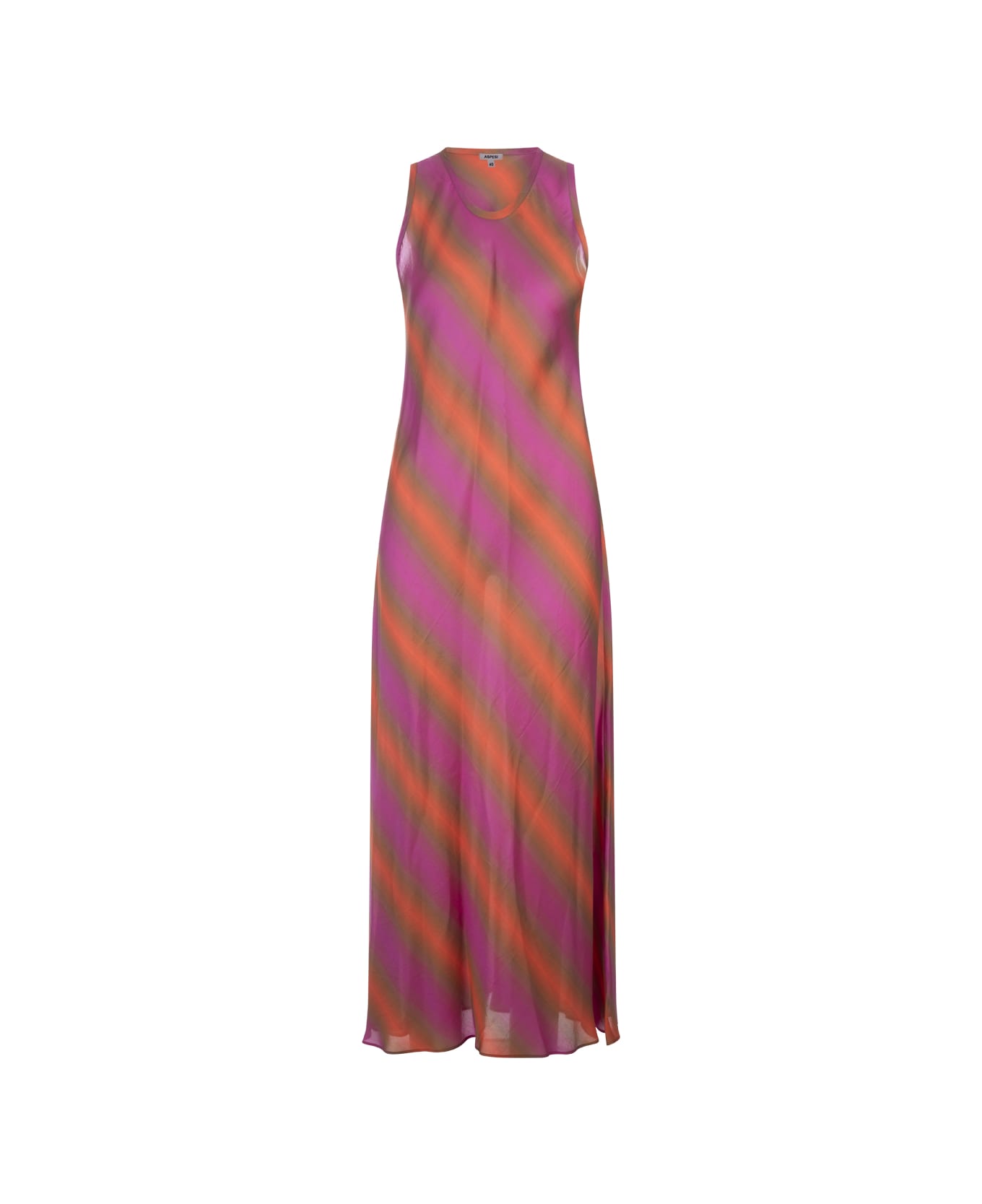 Aspesi Silk And Viscose Twill Long Dress - Multicolour