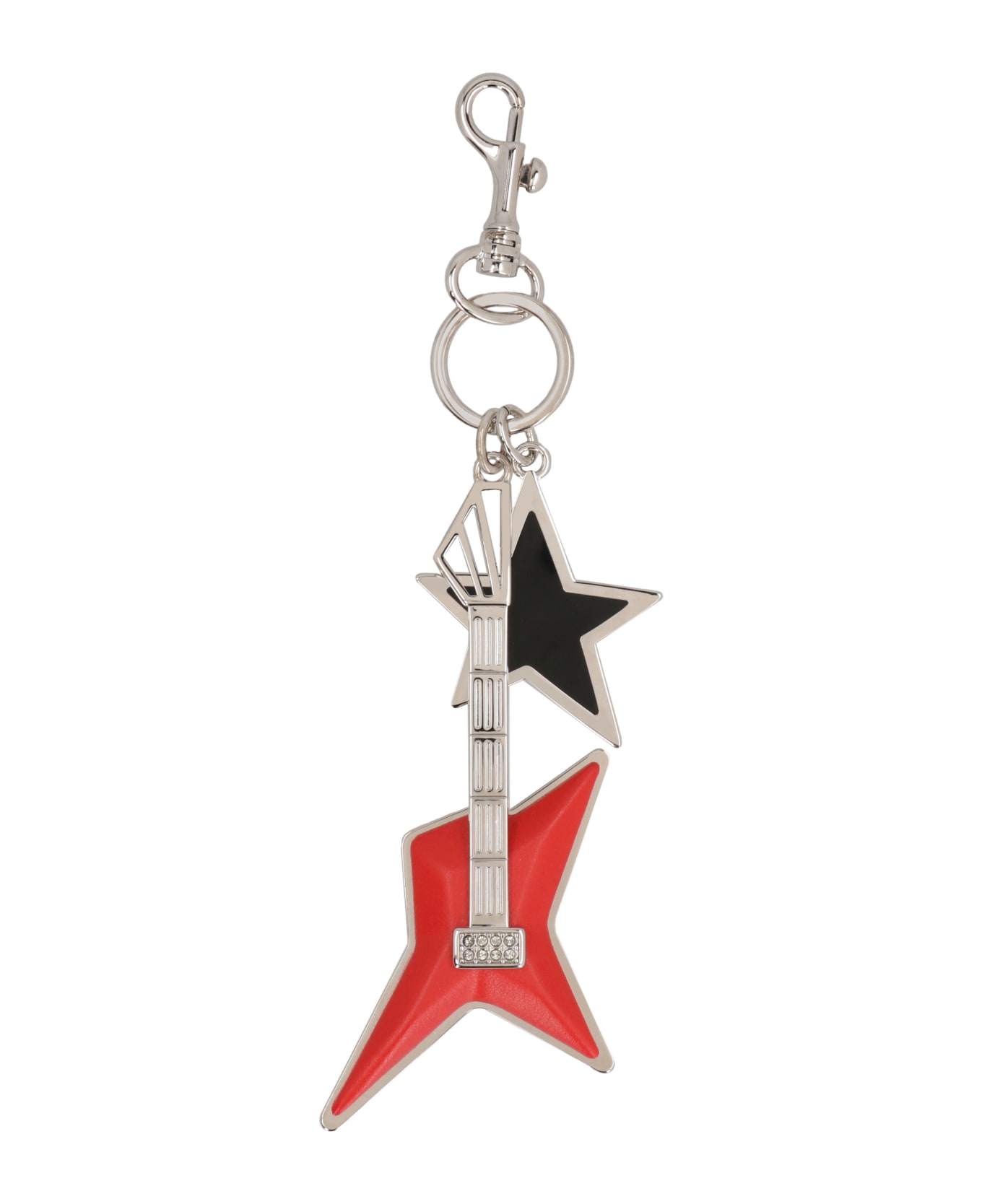 Versace Silver-tone Metal Key Ring And Clasp - Silver