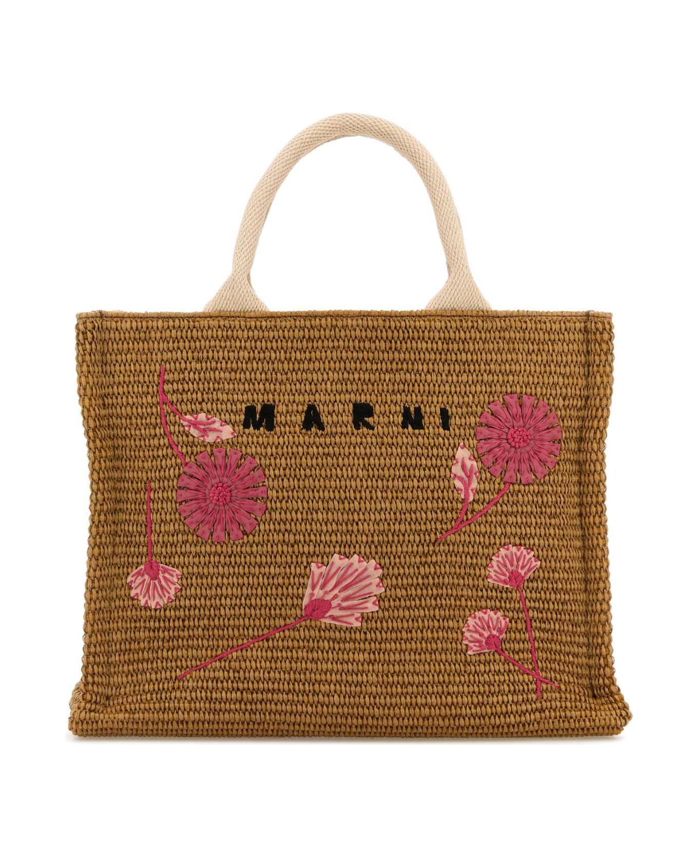 Marni Biscuit Raffia Small Shopping Bag - Z0R42