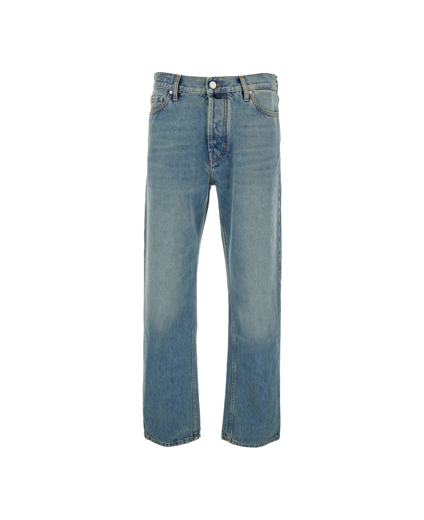 Jacob Cohen 
sean
 Light-blue Five-pocket Jeans With Logo Patch On The Back In Denim Man - Light blue