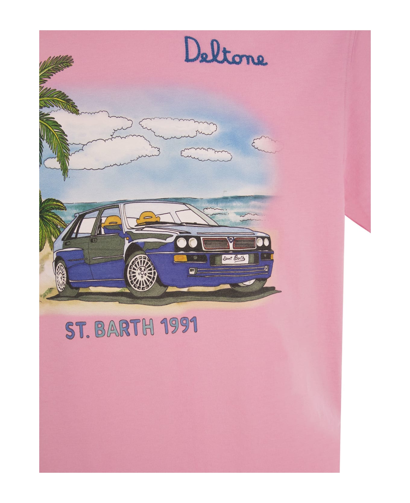 MC2 Saint Barth Cotton T-shirt With Lancia Palm Print - Pink シャツ