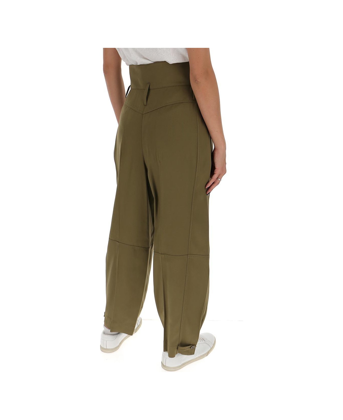 Givenchy High Waisted Military Trousers - BROWN