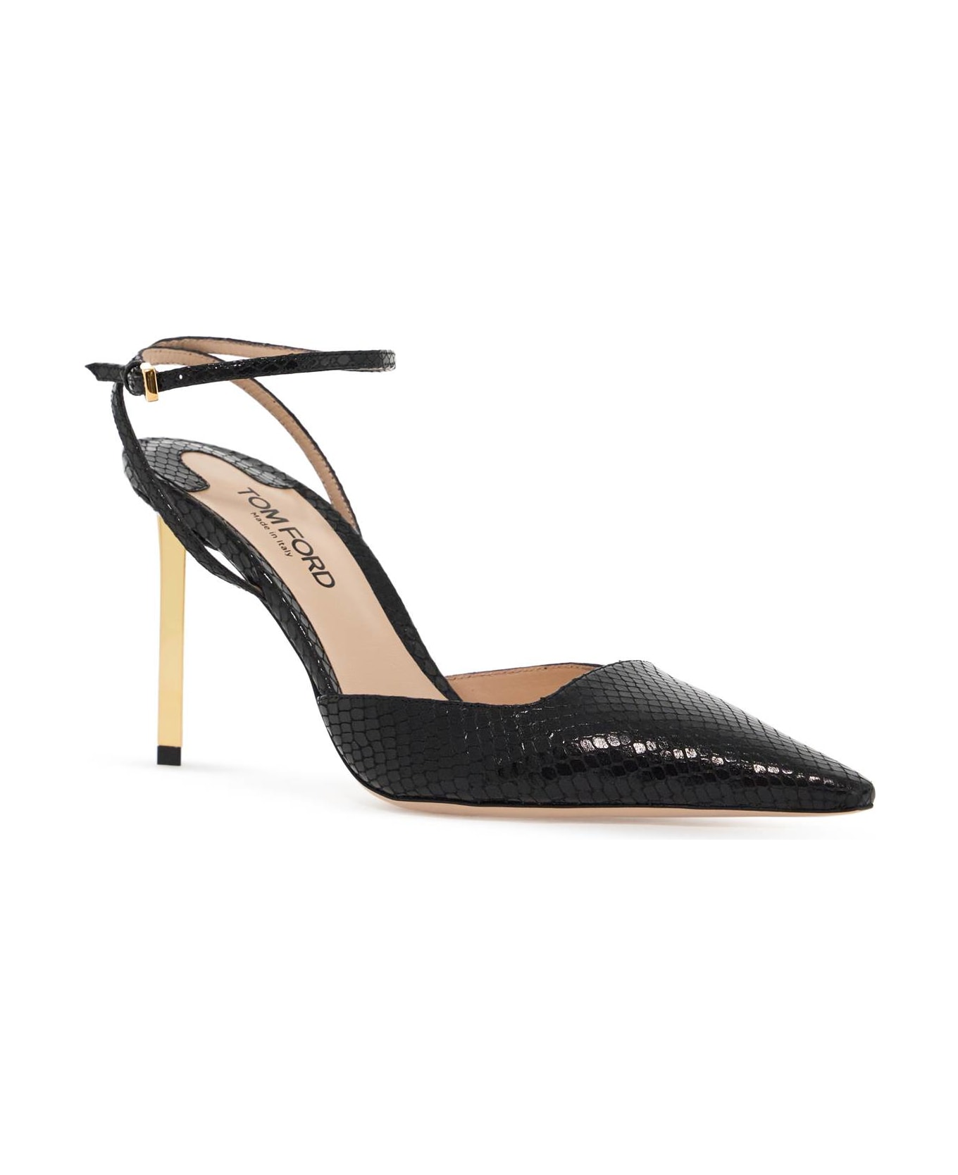 Tom Ford Cocco Print Slingback Dã©col - BLACK (Black)