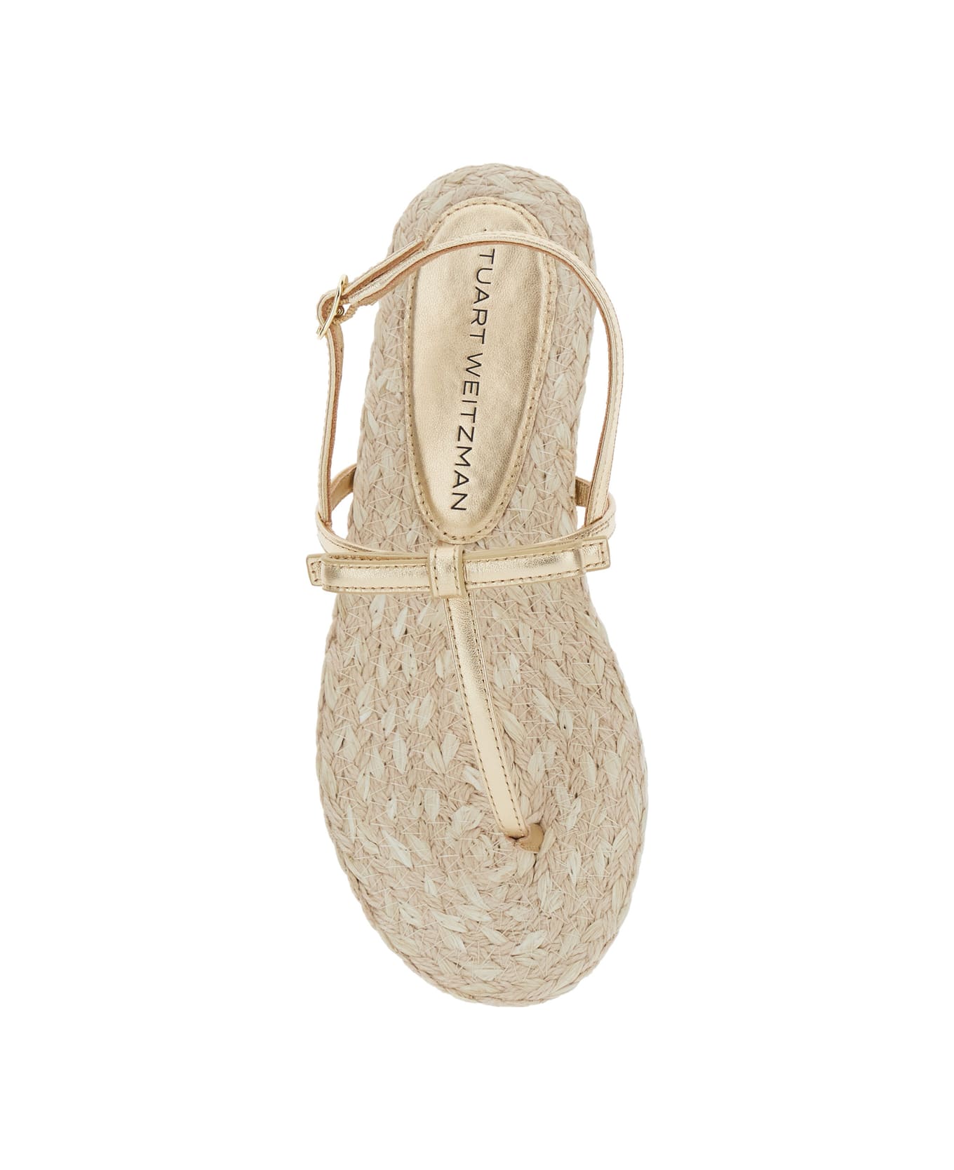 Stuart Weitzman 
felicity
 Metallic Thong Sandals With Adjustable Strap Closure In Leather Woman - Metallic