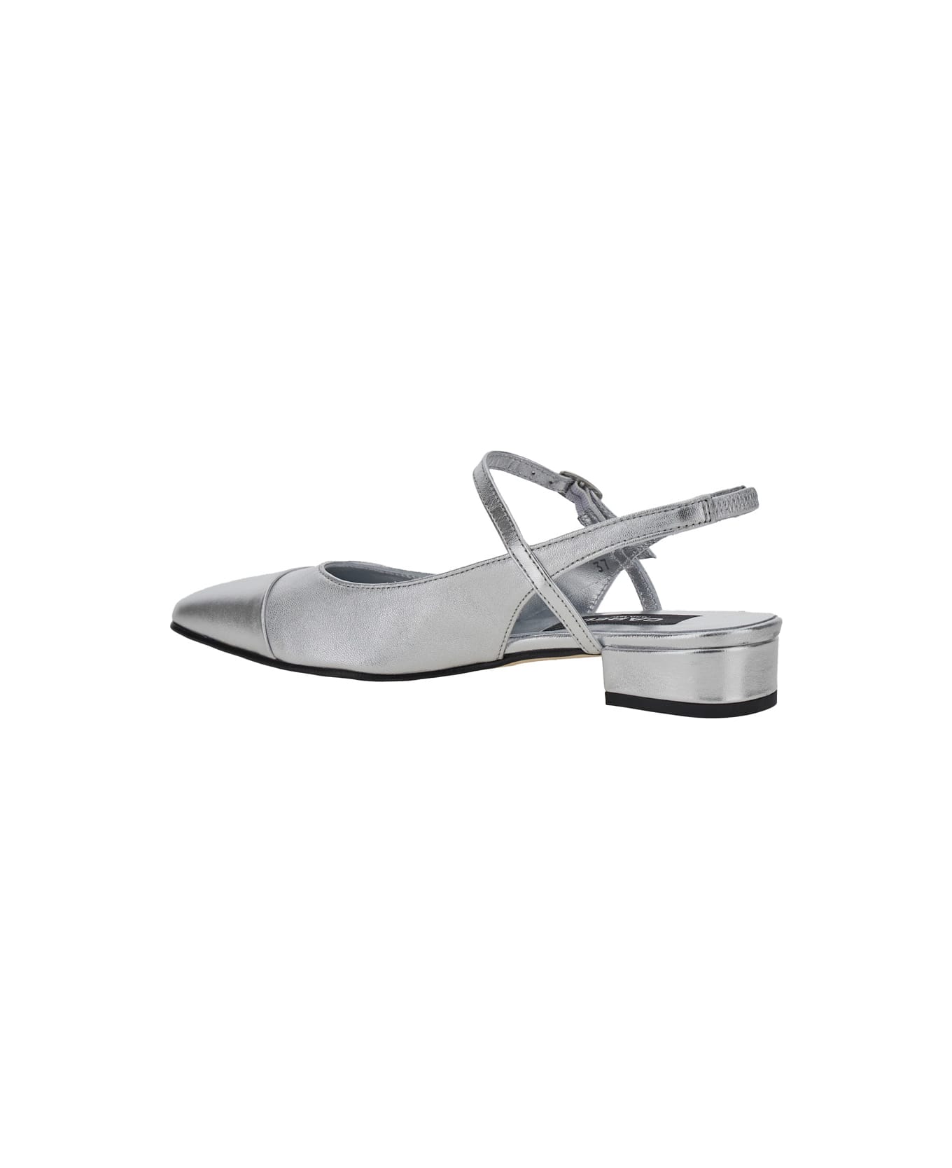 Carel 
oceano
 Silver Colored Slingback Ballet Shoes With Contrasting Toe In Leather Woman - Metallic