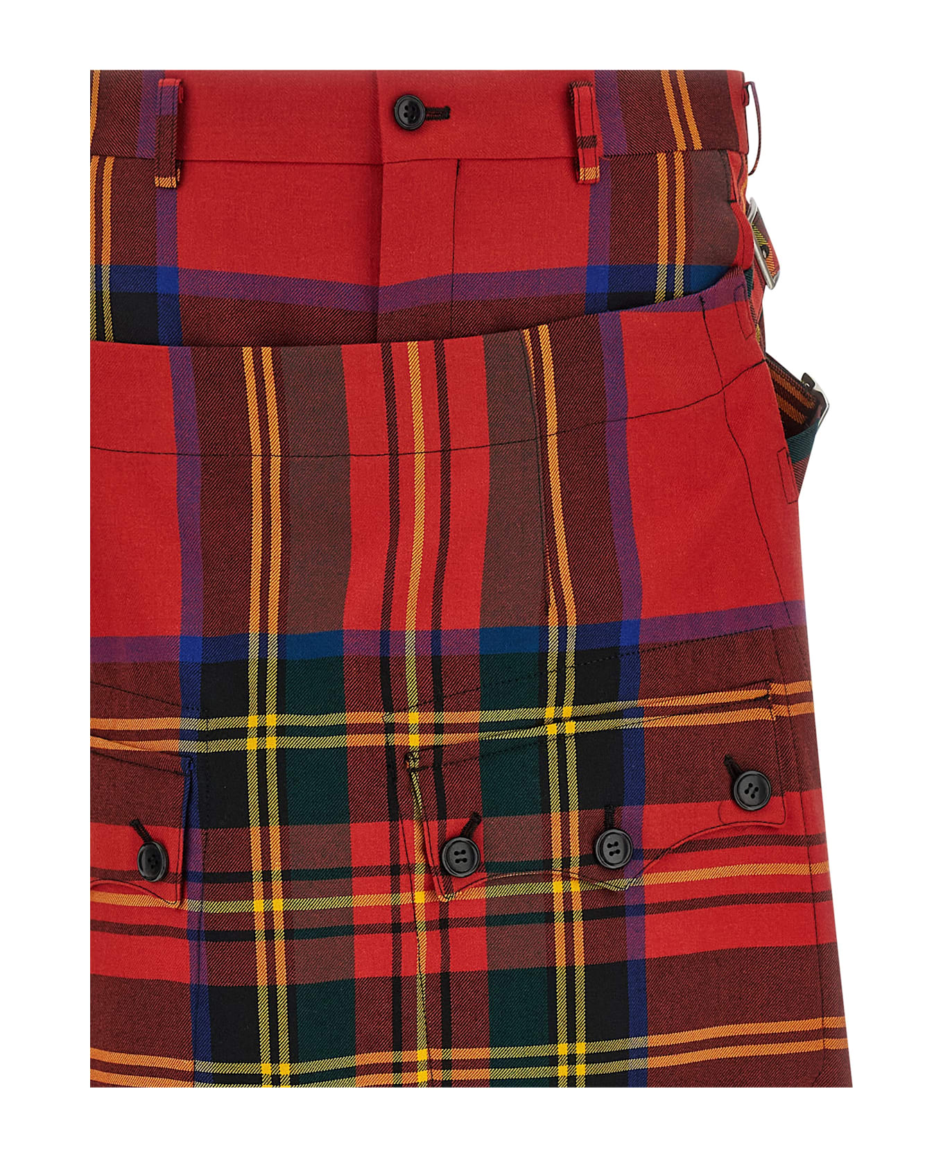 Comme Des Garçons Homme Plus Tartan Pants - Red