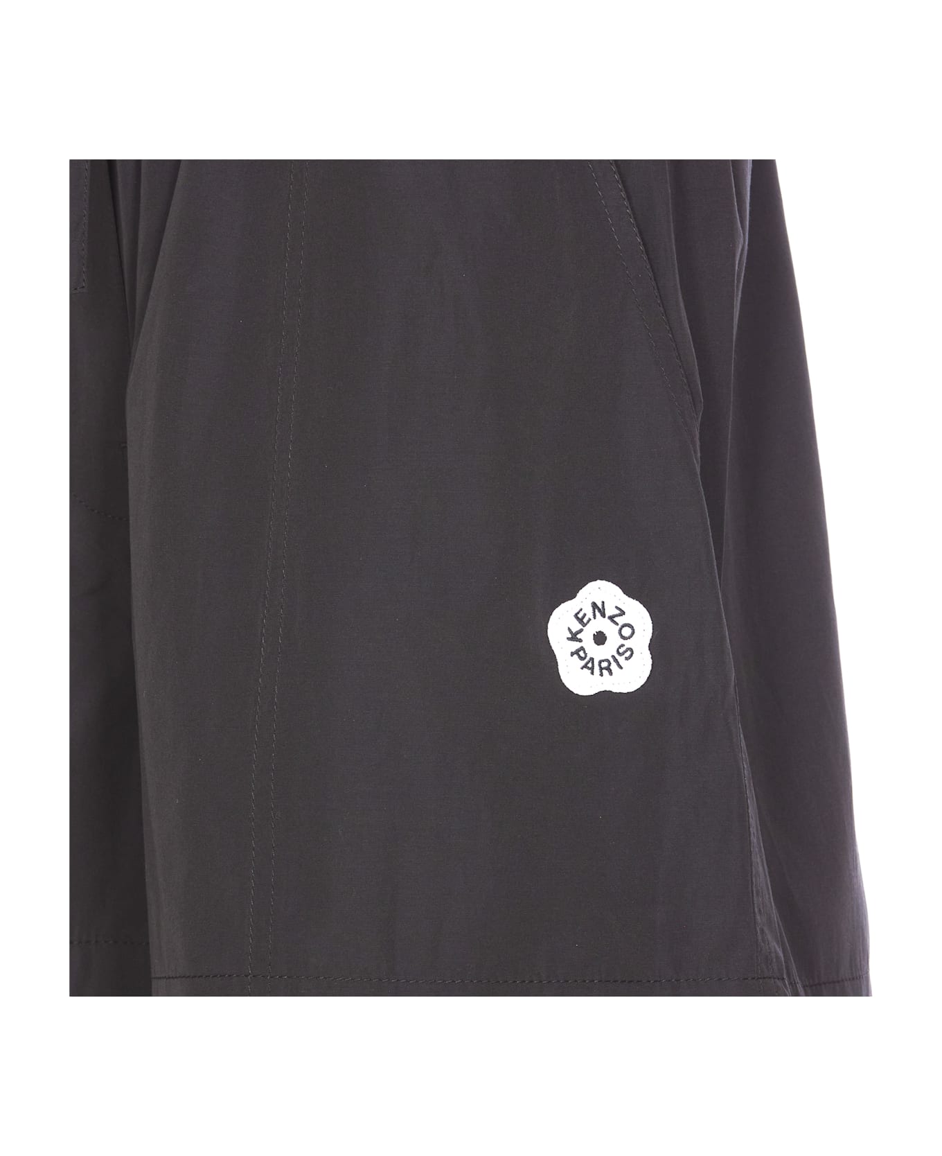 Kenzo Happy Tiger Embroidered Shorts - BLACK