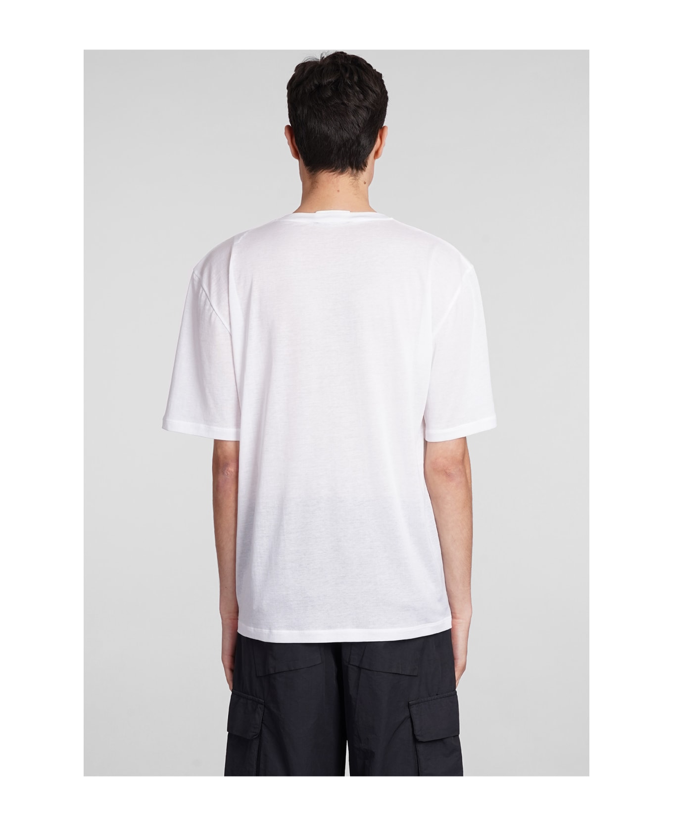 Laneus Crewneck Man T-shirt In White Cotton - white