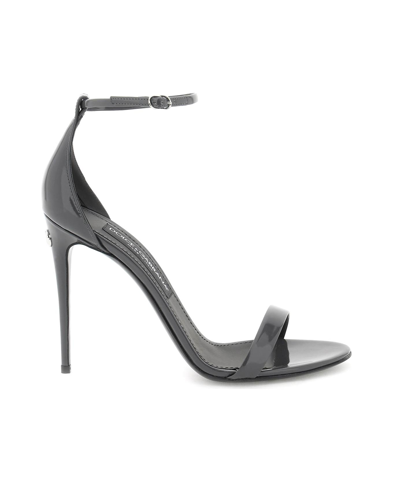 Dolce & Gabbana Patent Leather Sandals - Grey