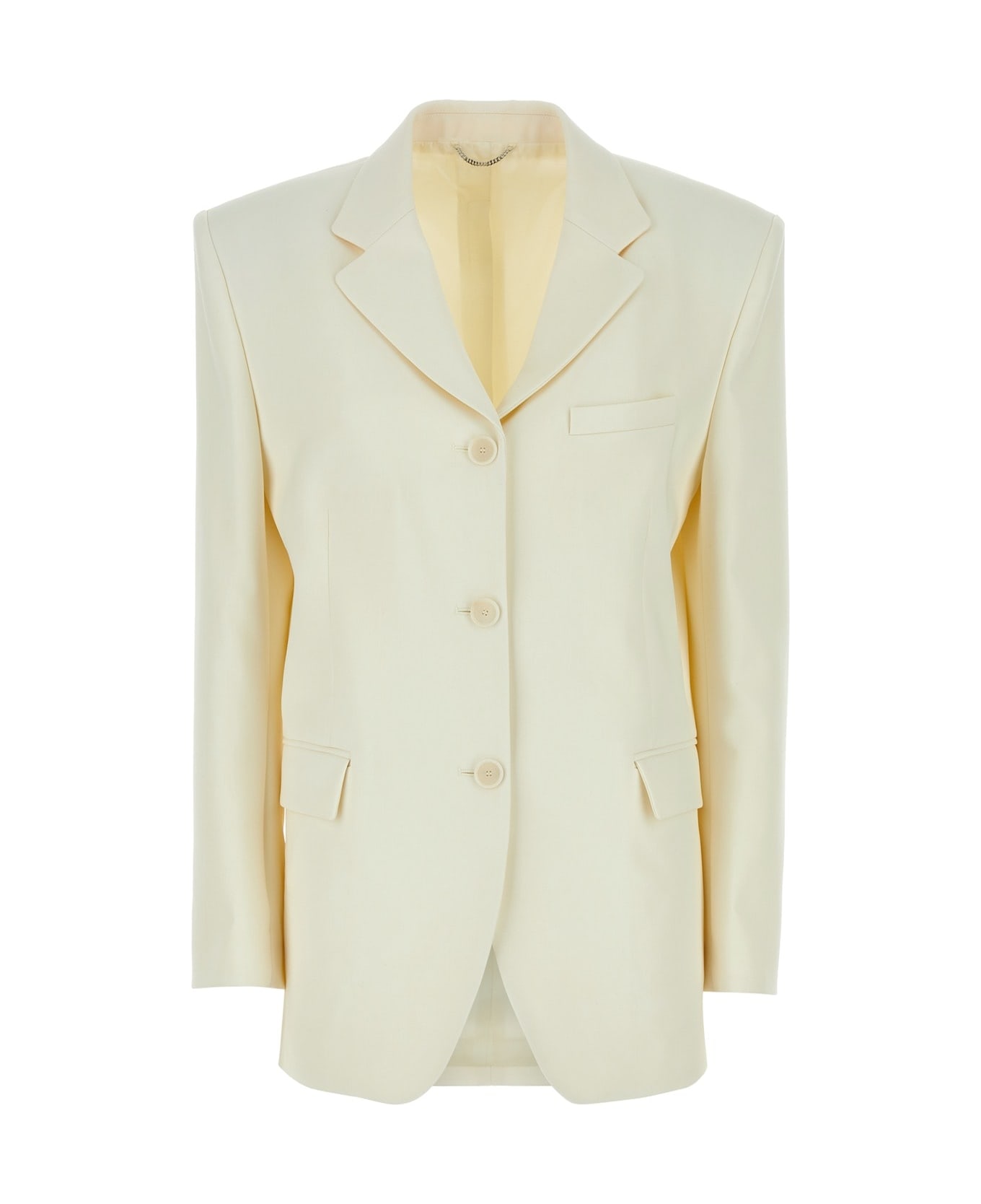 Magda Butrym Ivory Wool Blend Oversize Blazer - CREAM