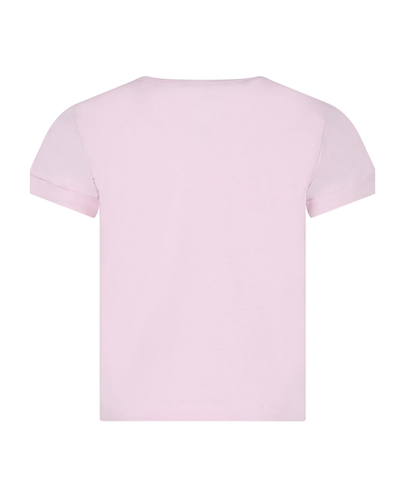 Stella McCartney Kids Pink T-shirt For Girl With Cocktail Print And Writing - Pink