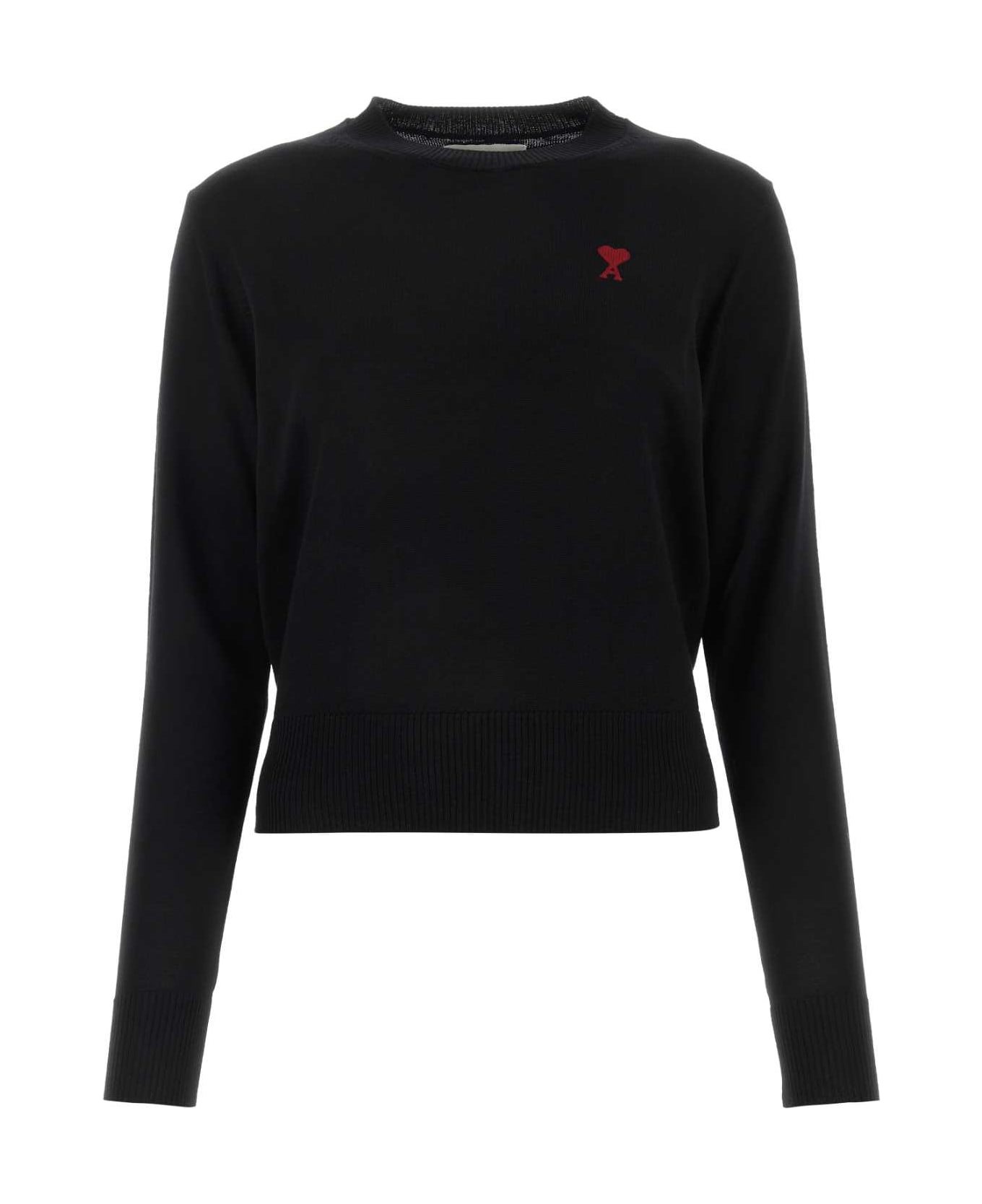 Ami Alexandre Mattiussi Black Merino Wool Sweater - BLACK