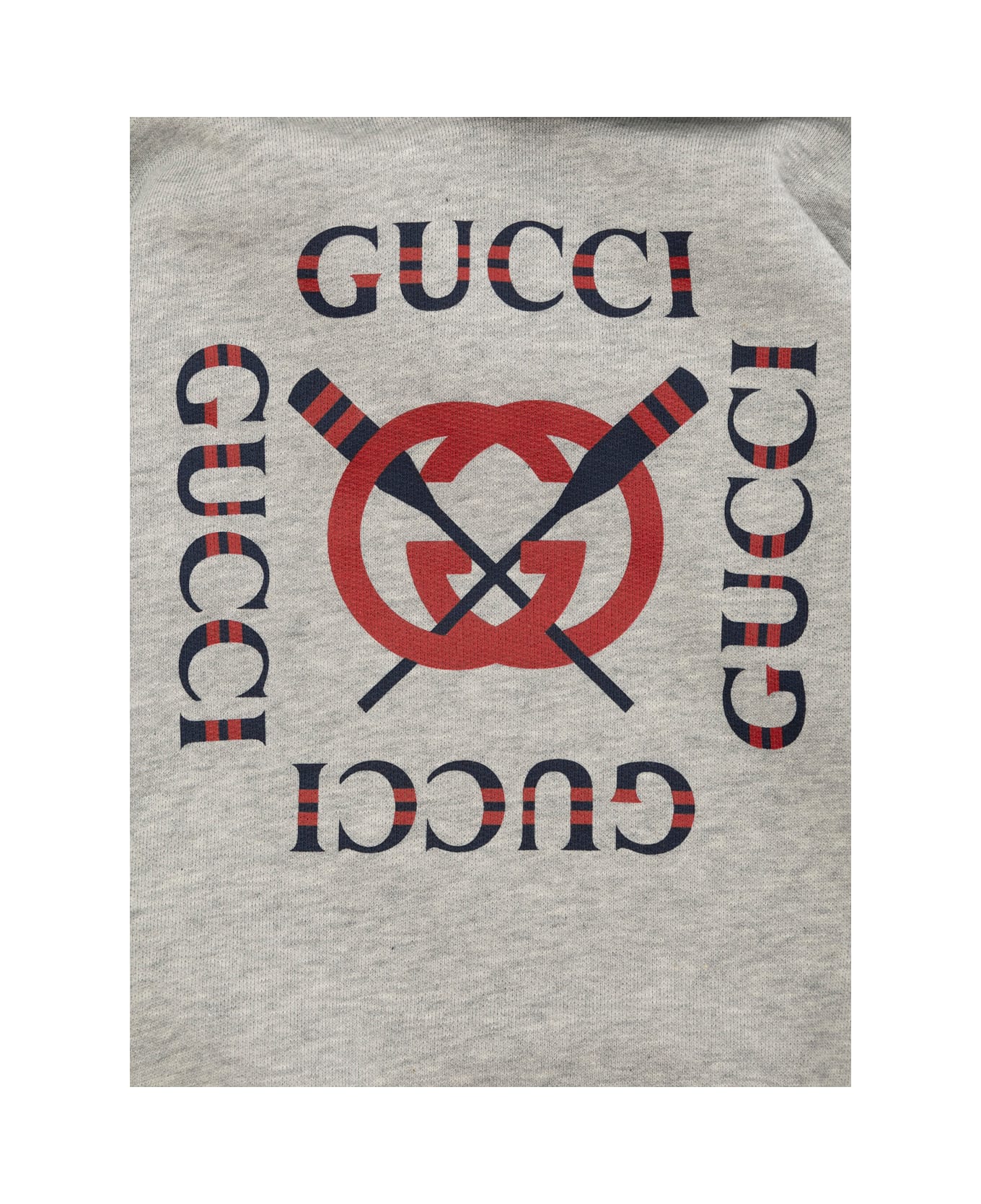 Gucci Grey Sweatshirt With Hood And Logo On The Front In Cotton Boys - Grey