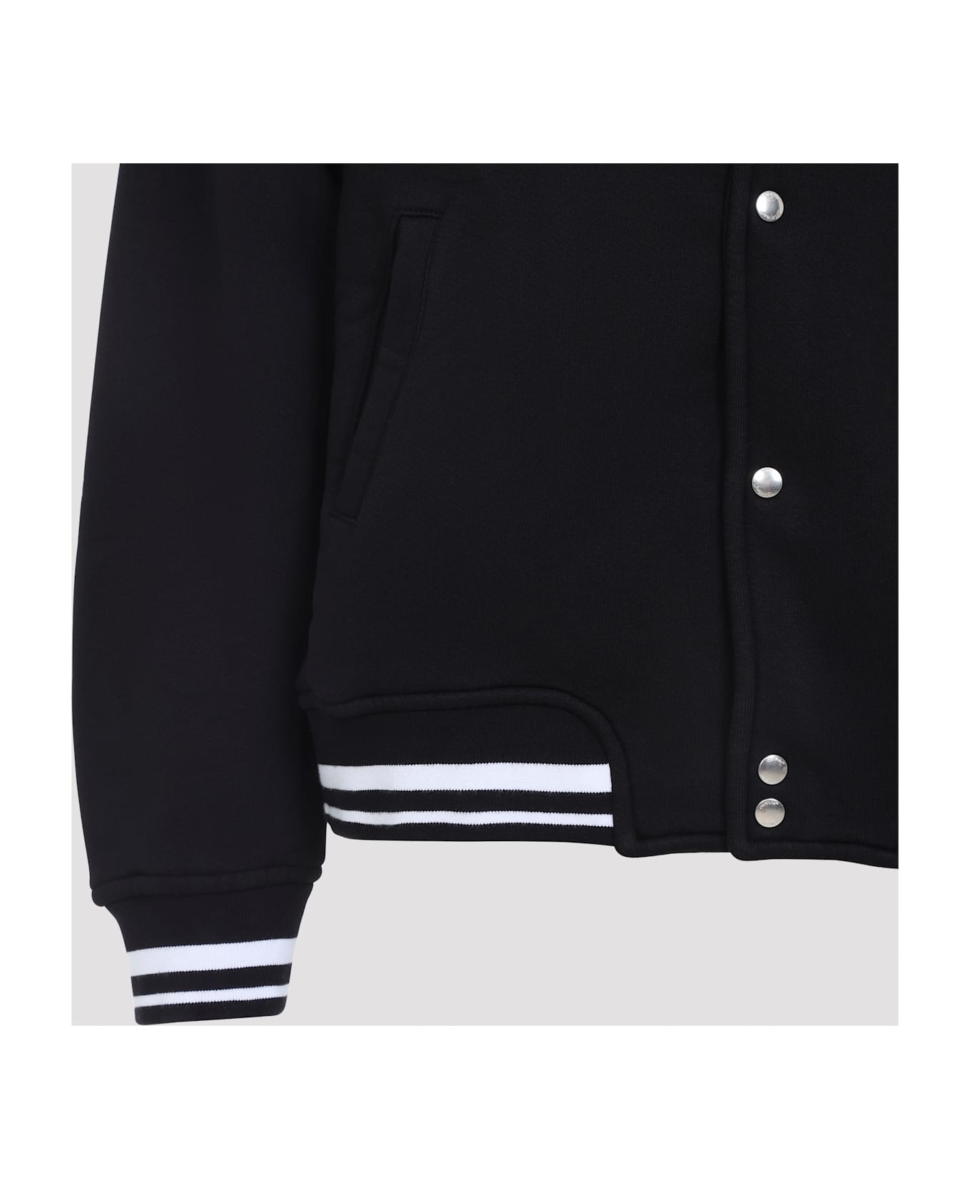 Off-White Gothic Fleece Varsity Jacket - Black White