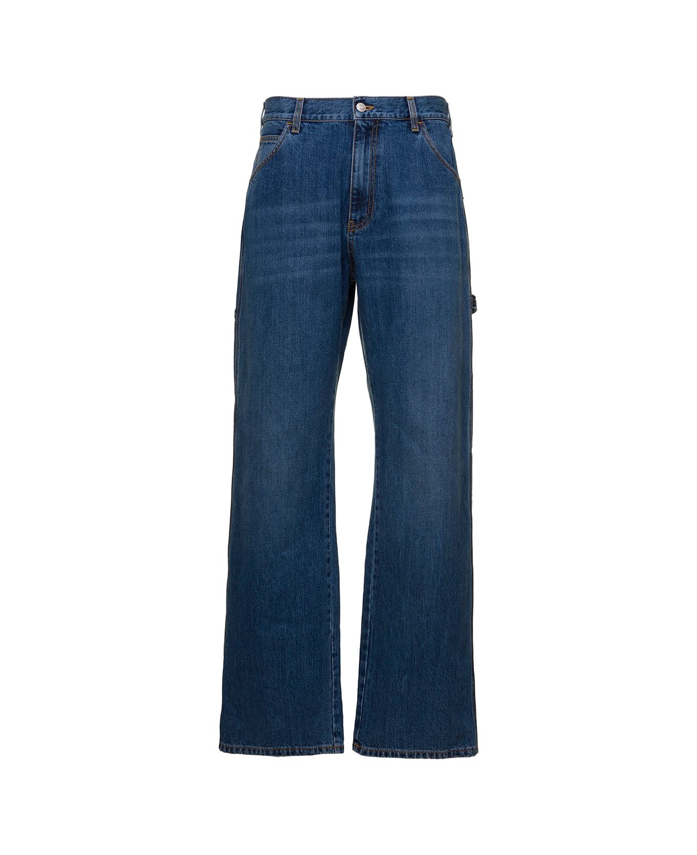 Alexander McQueen 'workwear' Blue Loose Jeans In Cotton Denim Man - Blu