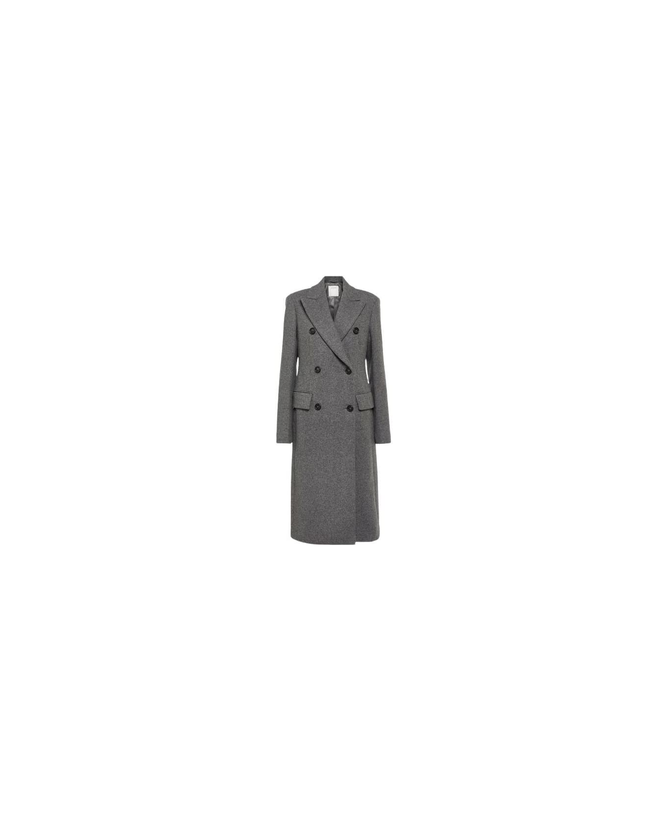 SportMax Double-breasted Long-sleeved Coat - Grigio