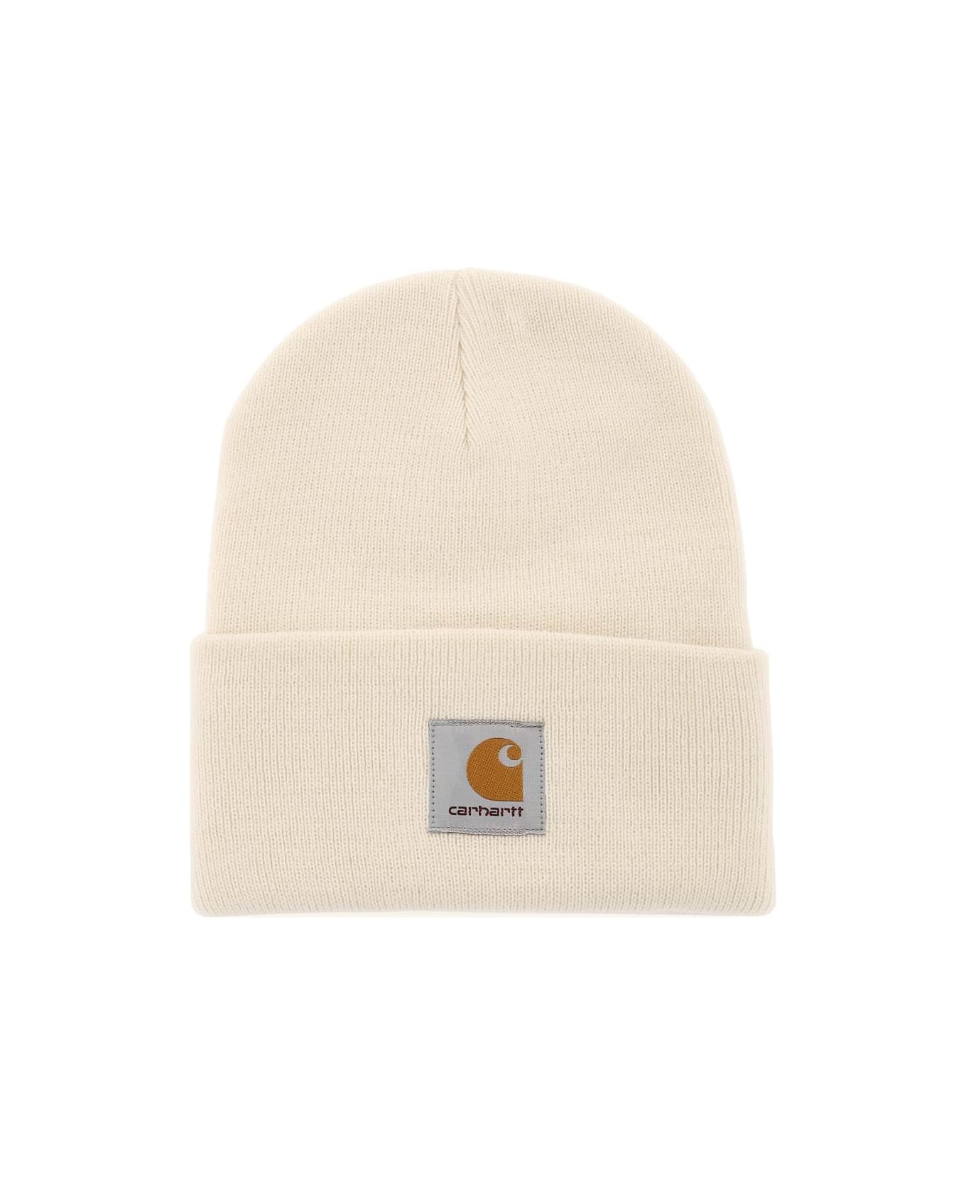 Carhartt Beanie Hat With Logo Patch - Natural 帽子