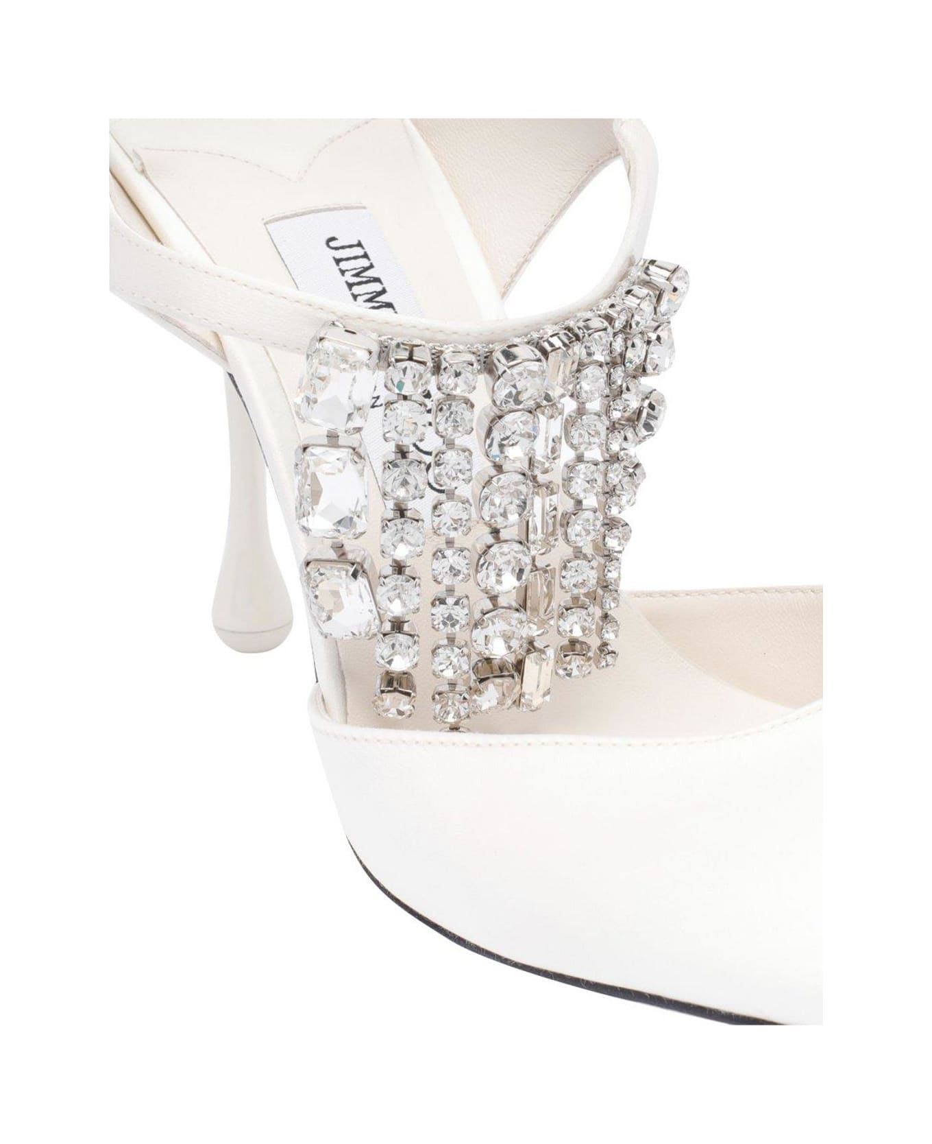 Jimmy Choo Verity 95 Embellished Pumps - White