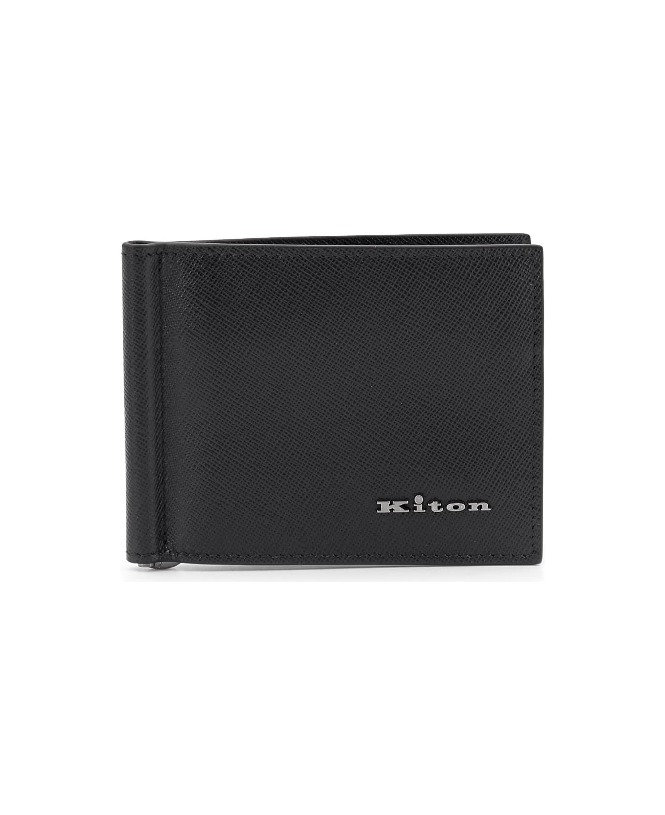 Kiton Leather Card Holder - Black