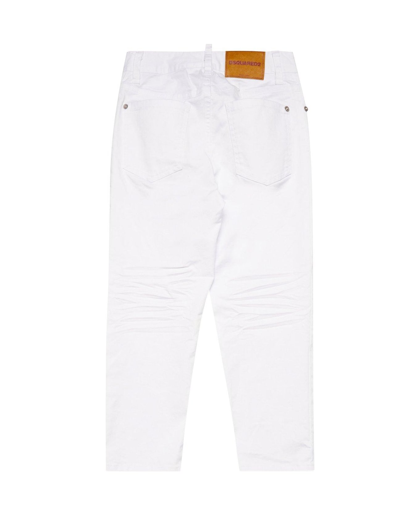 Dsquared2 Boston Logo-tag Straight-leg Jeans - White ボトムス