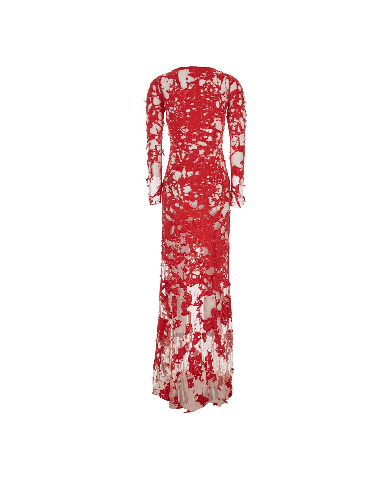 Diesel 'd Lea' Red Long Dress In Tulle And Jersey Woman - Red