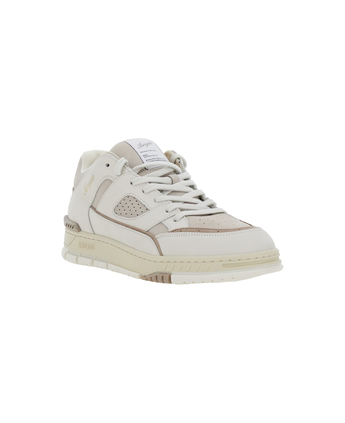 Axel Arigato 'area Lo' Beige Low Top Sneakers With Logo Patch On The Tongue And Chunky Sole In Leather Man - Beige